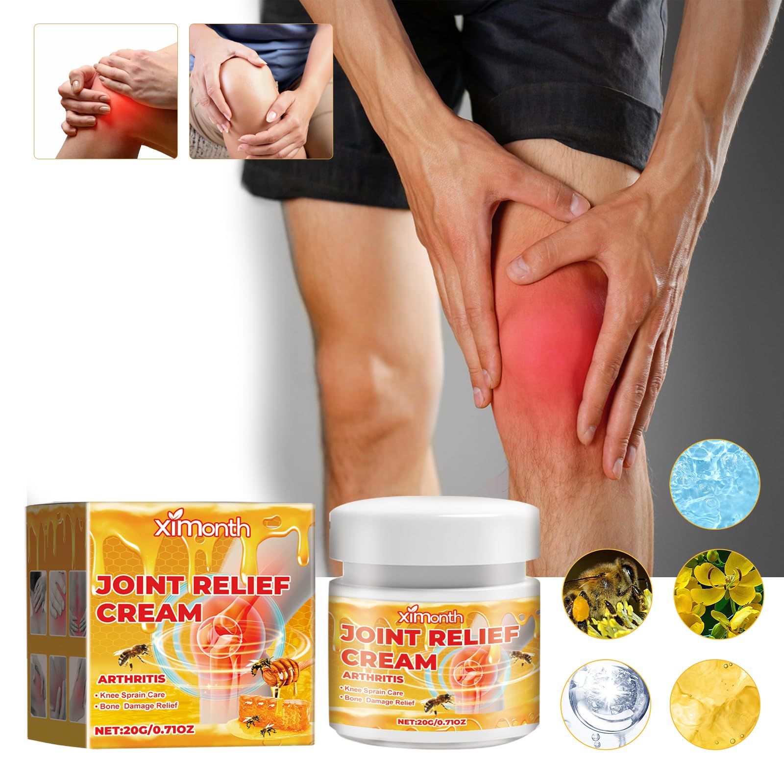 JOYVOIDX Joint & Knee Comfort Cream with Bee Venom and Cassia Flower, Formulated with Glucosamine for Flexibility and Mobility, 0.71oz JOYVOIDX Au supplements
