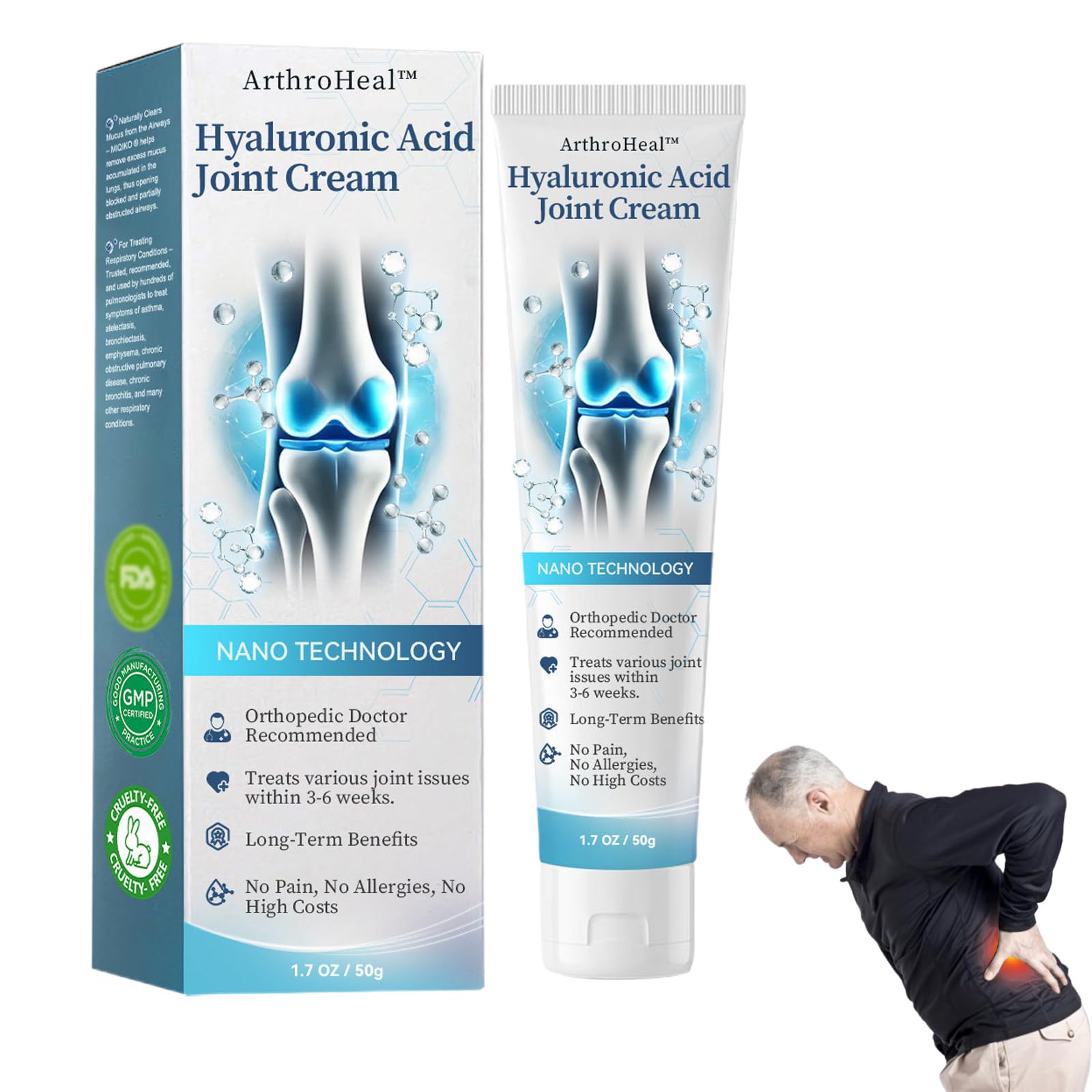 Luhaka ArthroHeal Hyaluronic Acid Joint R-epair Cream,ArthroHeal Joint Cream,Quickly relieve joint discomfort, Quickly relieve joint discomfort, suitable for joint activities throughout the body (1) Luhaka Au supplements