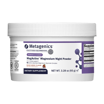 Metagenics MagActive Magnesium Night Powder - Sleep Support Supplement - Aids Healthy Sleep-Wake Cycle - Contains Magnesium, Passionflower & Saffron - Melatonin Free - 93 g, Mixed Berry Flavor Metagenics Au supplements