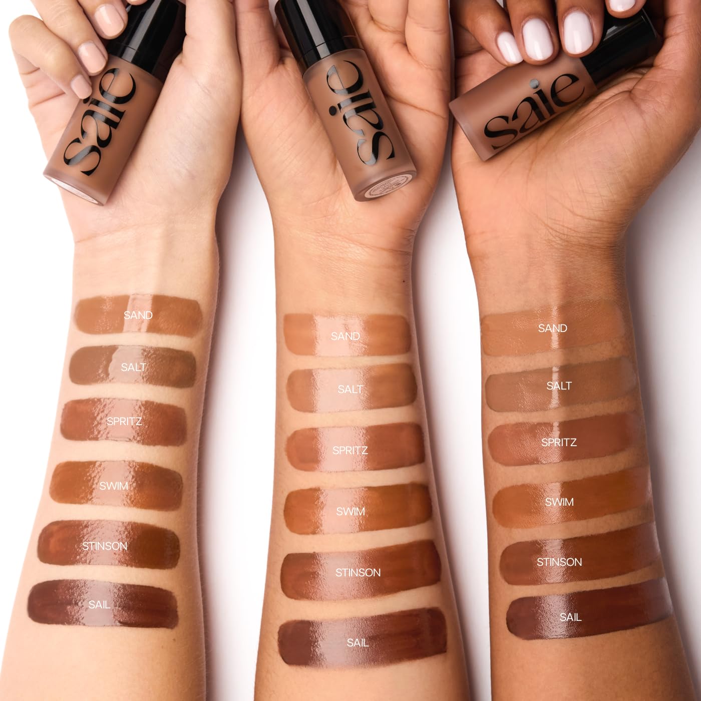 Saie Dew Bronze - Hydrating Liquid Bronzer Stick For a Sun Kissed Glow - Liquid Contour Stick Infused with Nourishing Skin Care Ingredients - Sculpted Face Makeup Essential - Sand (0.4 oz) Saie Au supplements