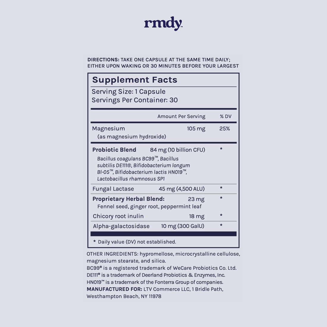 rmdy Constipation, Bloating, & Gas Relief | Relief from Diarrhea, & IBS | Probiotic for Digestive Health & Gut | 30 Capsules rmdy Au supplements