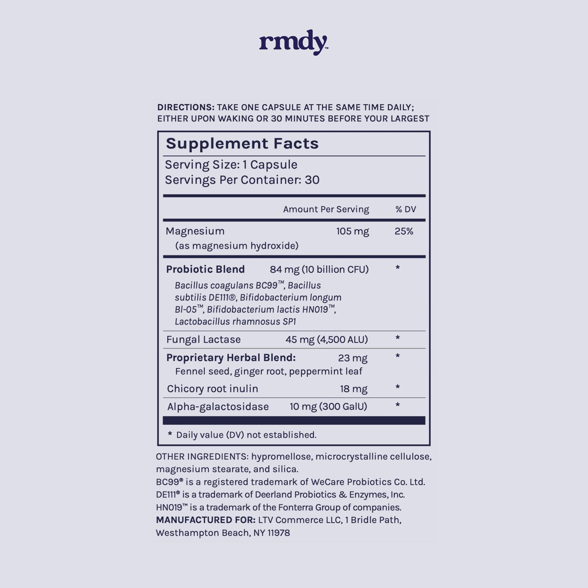 rmdy Constipation, Bloating, & Gas Relief | Relief from Diarrhea, & IBS | Probiotic for Digestive Health & Gut | 30 Capsules rmdy Au supplements