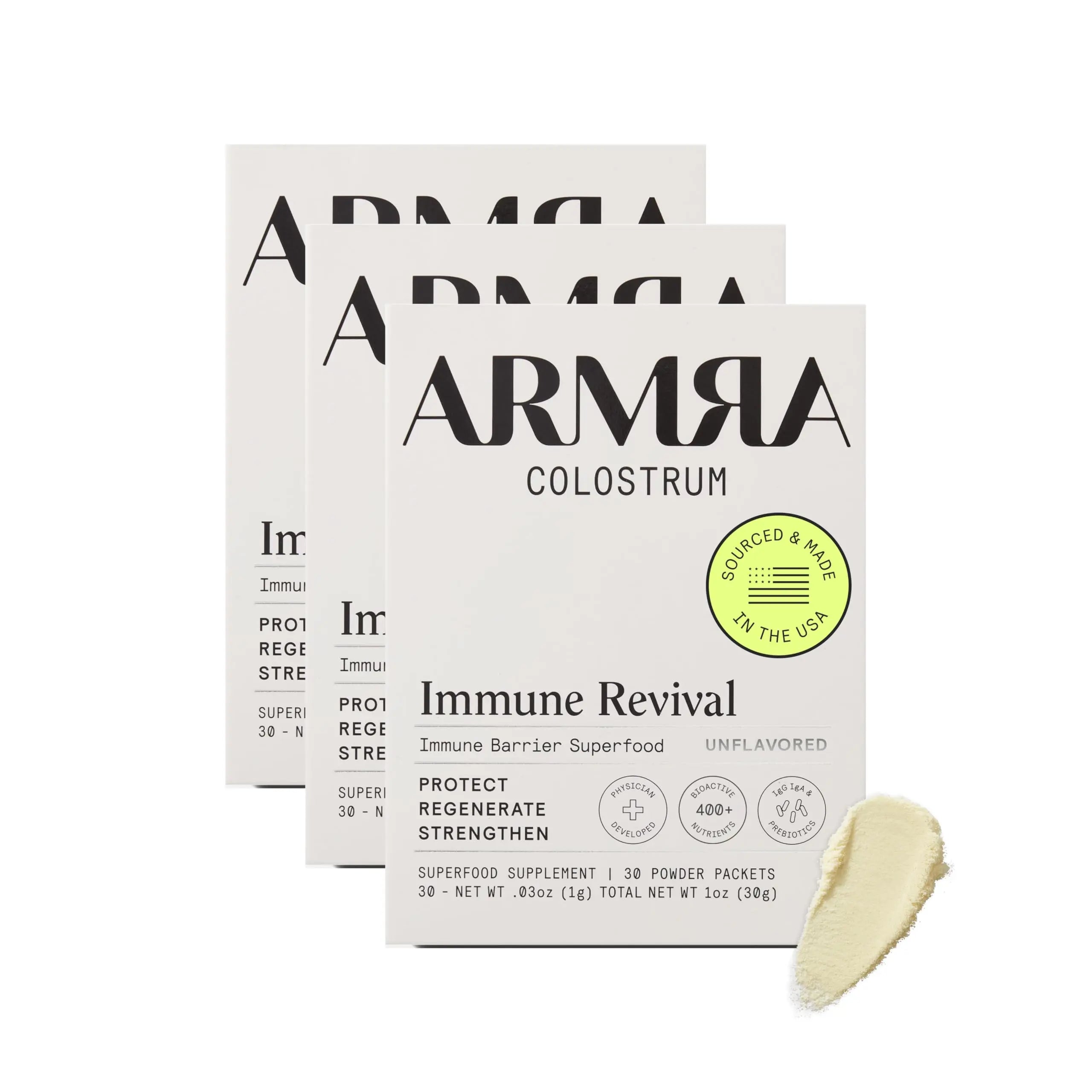ARMRA Colostrum™ Premium Powder, Grass Fed, Gut Health Bloating Immunity Skin & Hair, Contains 400+ Bioactive Nutrients, Keto, Gluten & Fat Free (Unflavored Bundle | 90 Servings) ARMRA Au supplements