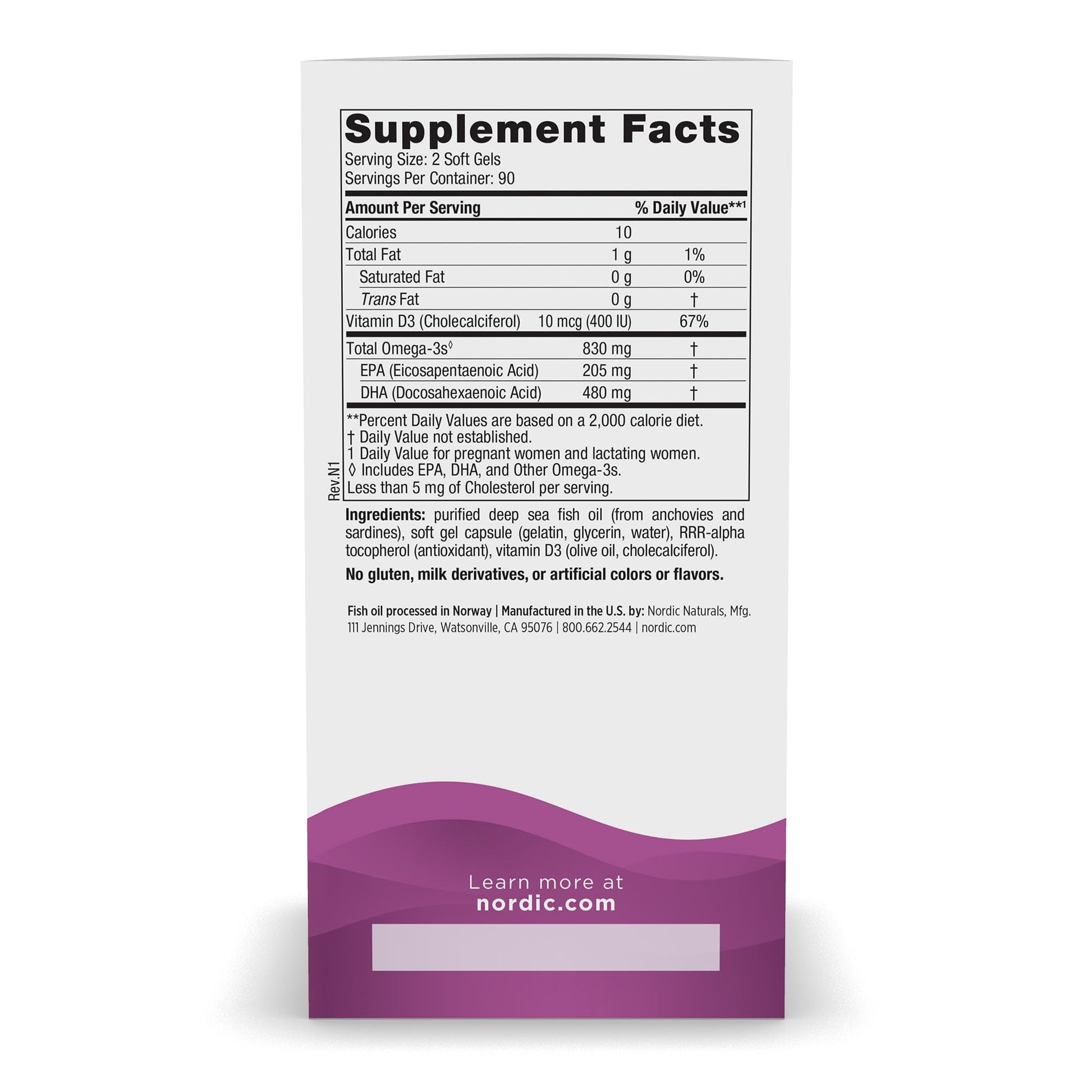 Nordic Naturals Prenatal DHA, Unflavored - 830 mg Omega-3 + 400 IU Vitamin D3-180 Soft Gels - Supports Brain Development in Babies During Pregnancy & Lactation - Non-GMO - 90 Servings Nordic Naturals Au supplements