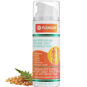 FLEXIGEN, Frankincense Pain Relief Cream Lotion– 3.2 oz Spray Pump – Natural Rub for Arthritis, Menthol Therapy Joint & Muscle Pain – Cooling Formula, Pleasant Scent – Topical OTC FLEXIGEN Au supplements