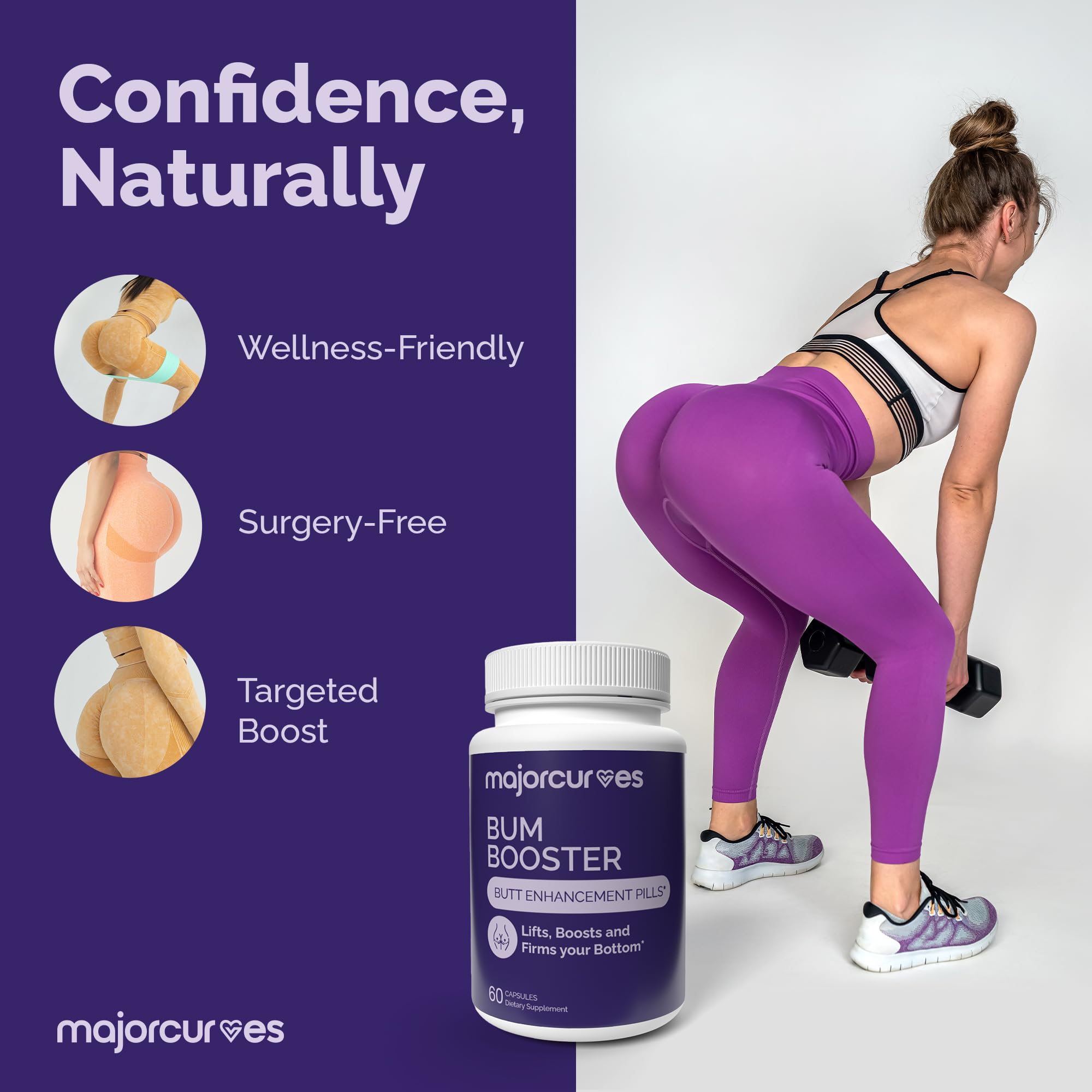 Major Curves Bum Booster Pills – Butt Enhancement for Women, Booty Growth Capsules for Bigger Bum, Curvier Hips and Glutes, Natural Brazilian Butt Lift Alternative with Fenugreek and Wild Yam Major Curves Au supplements