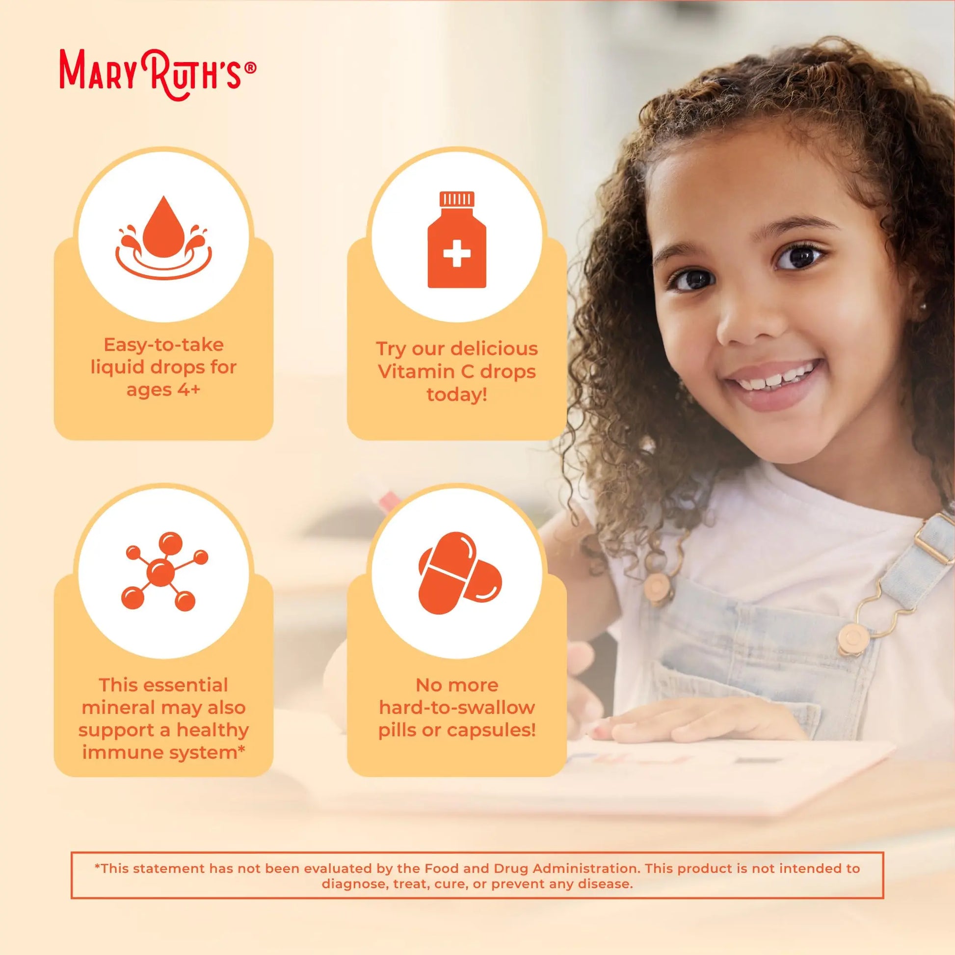 MaryRuth Organics USDA Kids Vitamin C Drops | Vegan Immune Support Supplement for Ages 4-13 | Immune Support & Overall Health | Vitamin C from Organic Acerola Fruit Extract | 2oz MARYRUTH'S Au supplements