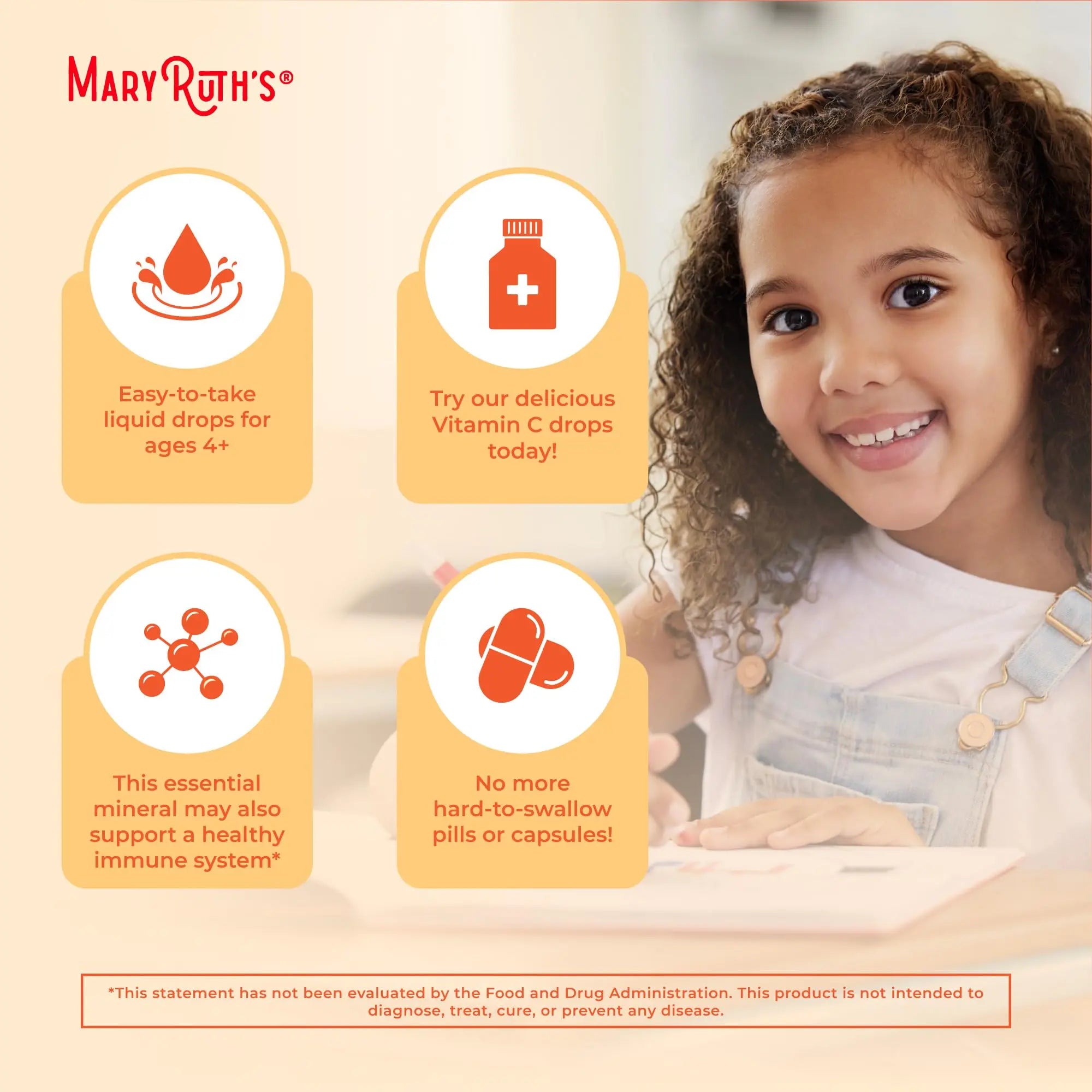 MaryRuth Organics USDA Kids Vitamin C Drops | Vegan Immune Support Supplement for Ages 4-13 | Immune Support & Overall Health | Vitamin C from Organic Acerola Fruit Extract | 2oz MARYRUTH'S Au supplements