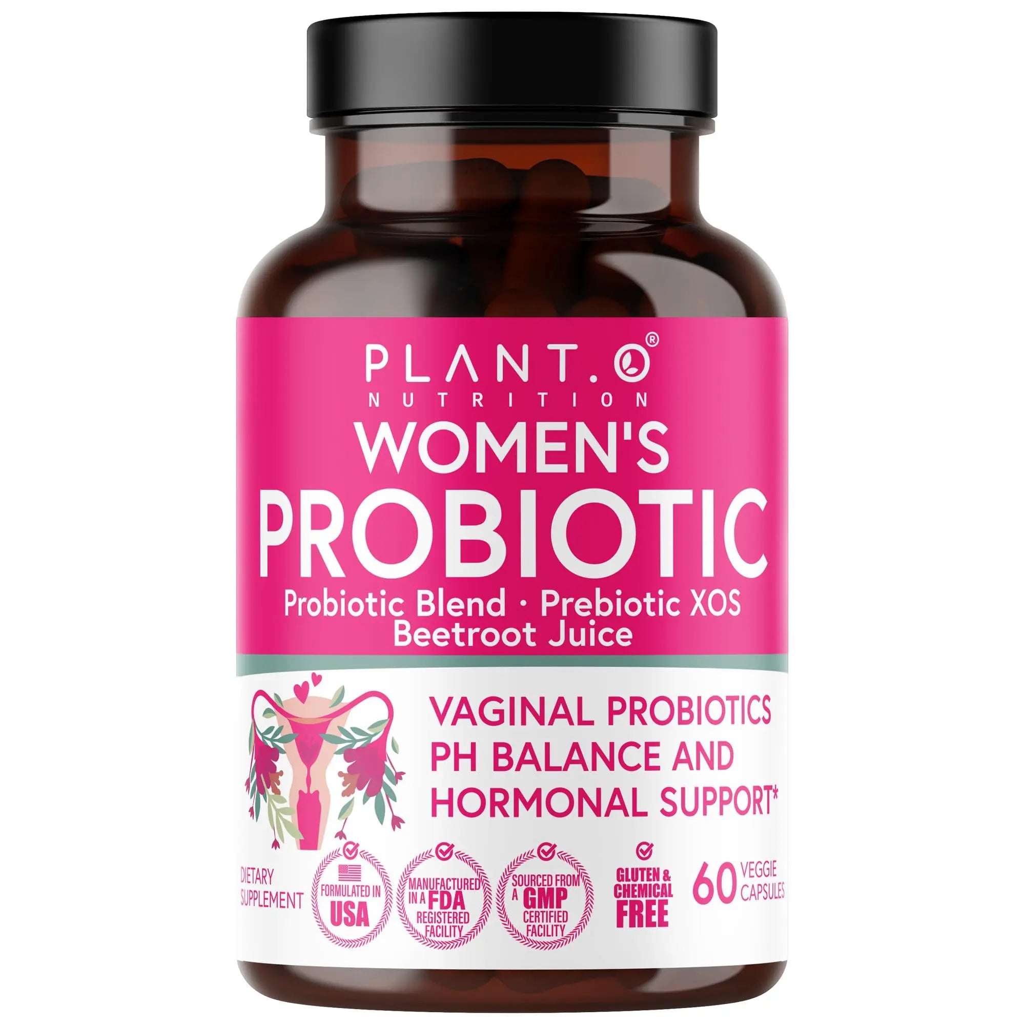 PLANT.O NUTRITION Vaginal Probiotics for Women with 4 Lactobacillus Strains Probiotic & Prebiotic Blend PLANT.O NUTRITION Au supplements