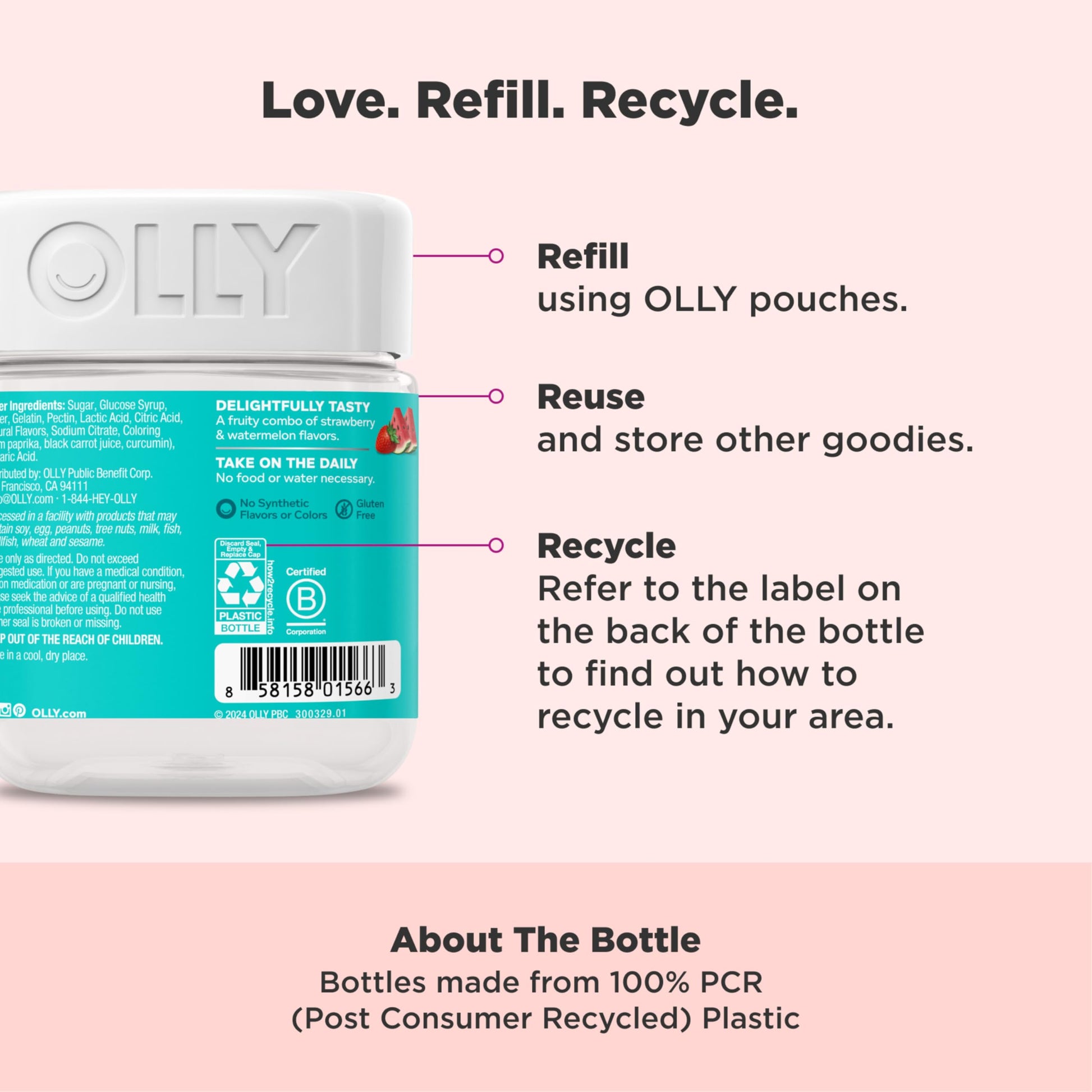 Olly Teen Girl Multi Gummy, Healthy Skin and Immune Support, 15 Essential Vitamins, Biotin, Zinc, Calcium, Chewable Multivitamin OLLY Au supplements