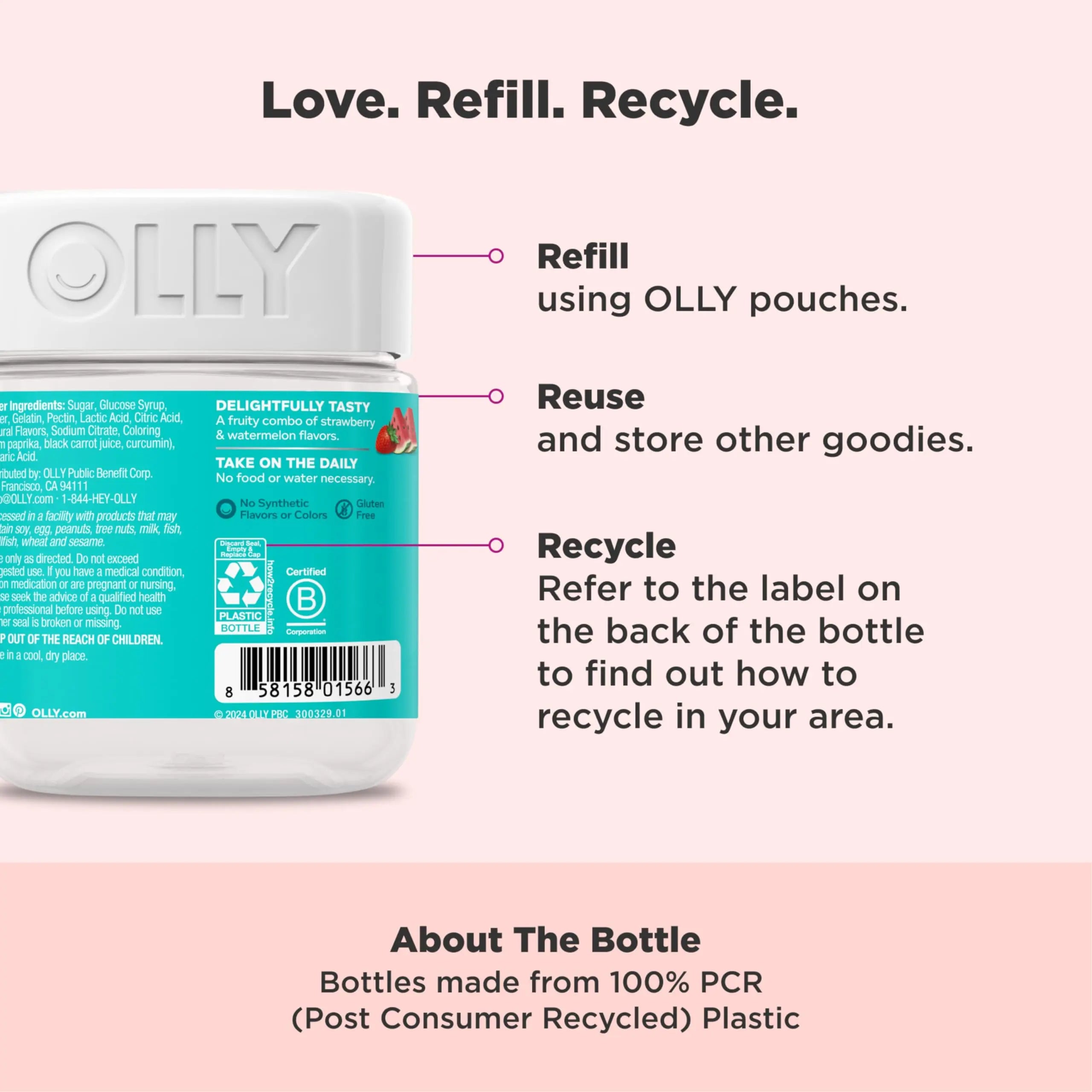 Olly Teen Girl Multi Gummy, Healthy Skin and Immune Support, 15 Essential Vitamins, Biotin, Zinc, Calcium, Chewable Multivitamin OLLY Au supplements