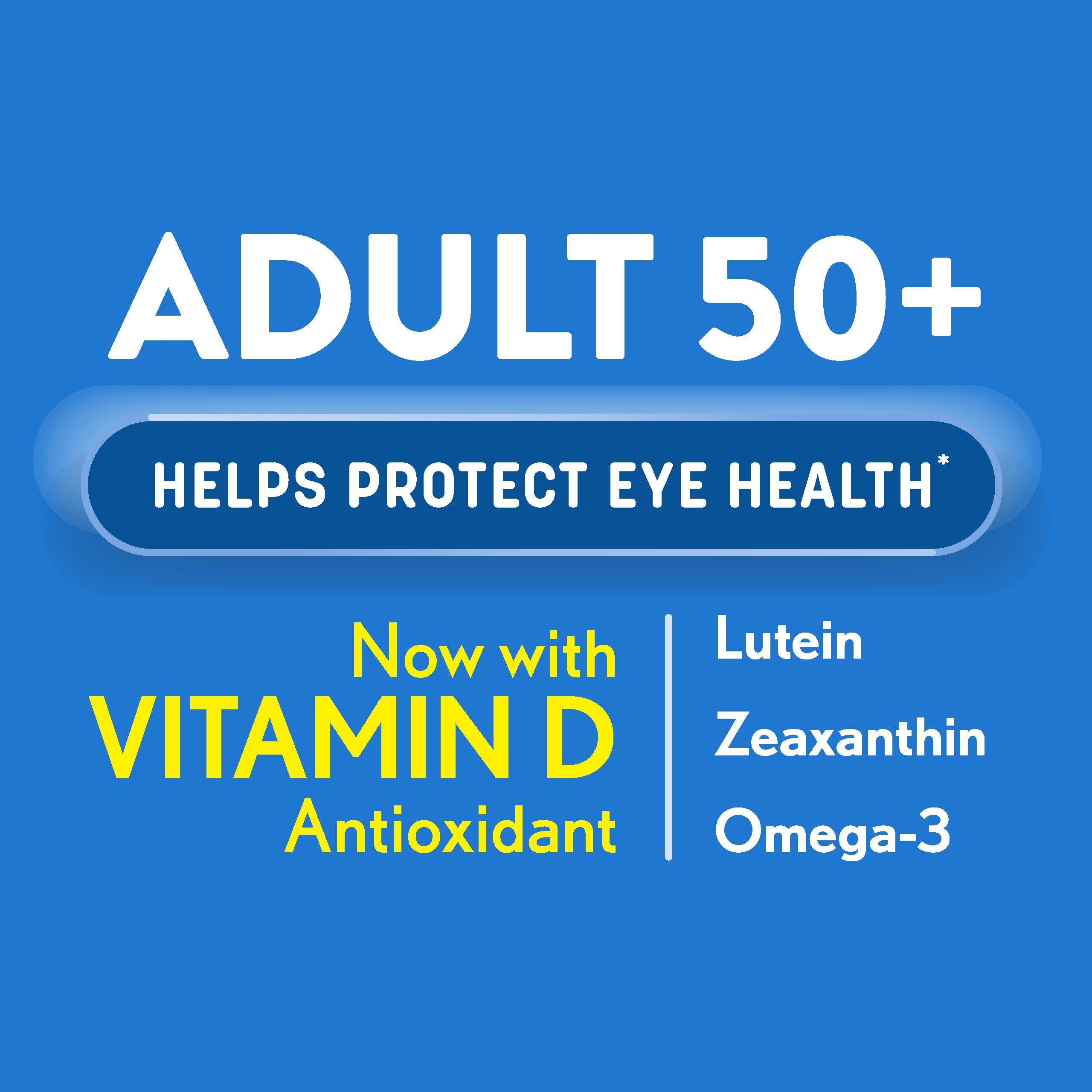 Ocuvite 50+ Eye Vitamin & Mineral Supplement, Multivitamin for Vision & Ocular Health with Omega-3, Zinc, Vitamins C & E, Lutein & Zeaxanthin, Zinc Supplements for Women and Men, 50 Softgels Ocuvite Au supplements
