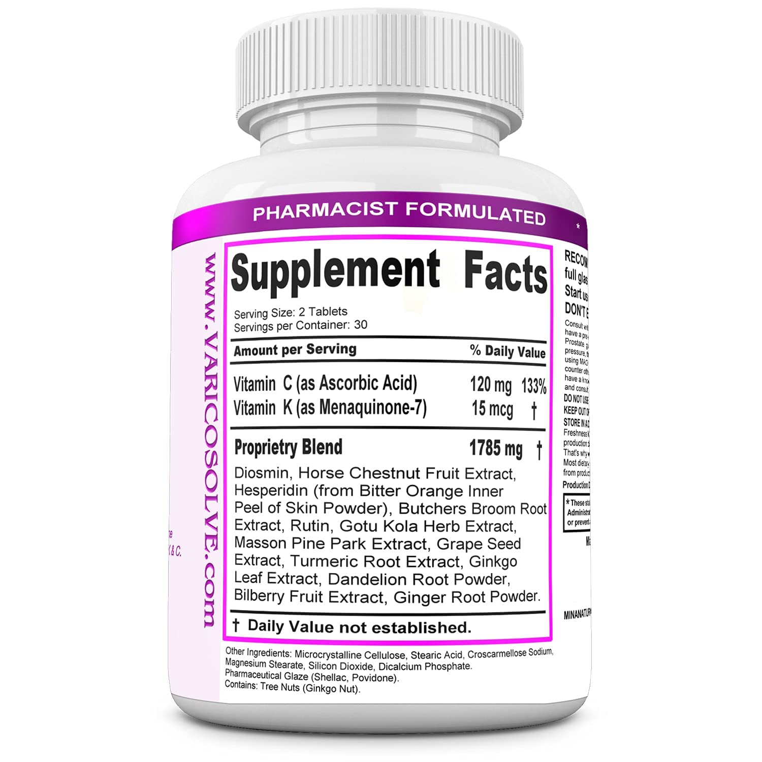 MINANATURALS VARICOSOLVE The Natural Supplement for Leg Veins. 60 Tablets MINANATURALS Au supplements