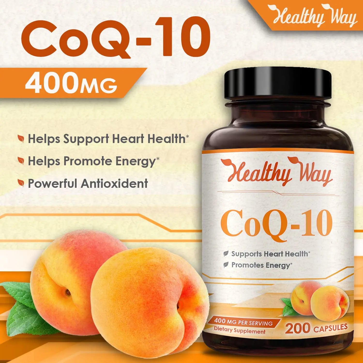 Healthy Way CoQ10 400mg 200 Capsules Non-GMO HealthyWayRx Au supplements