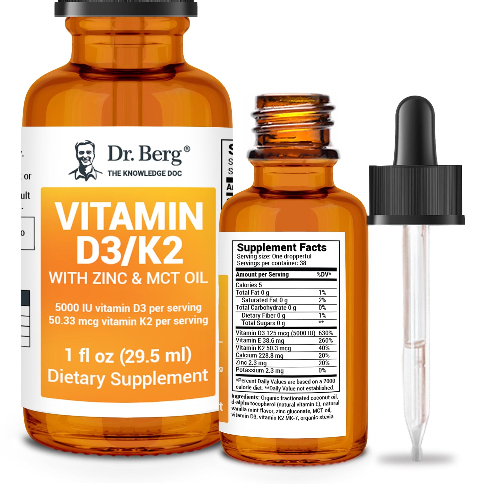 Dr. Berg Liquid Vitamin D3 & K2 Supplement - For Bone, Teeth, Mood & Immune Health Dr. Berg Nutritionals Au supplements