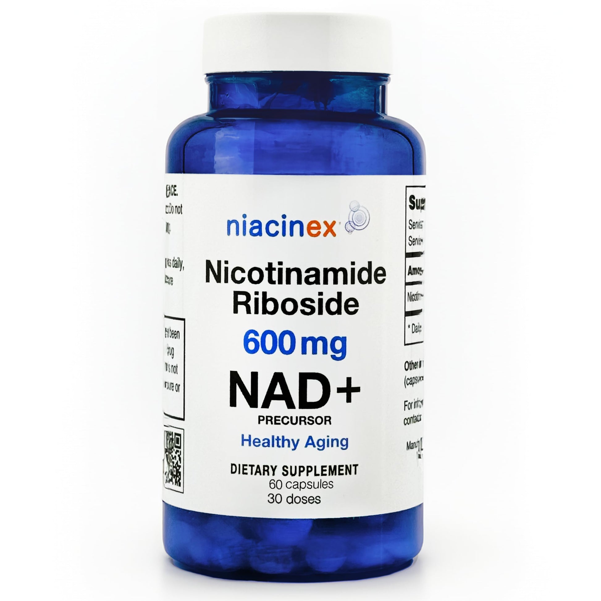 Niacinex NAD+ Supplement - 600mg Pure Nicotinamide Riboside (NR) - Healthy Aging, Mental Clarity & Energy Booster - Cell Regeneration Supplements for Women and Men - 60 NAD Plus Capsules - Made in USA Niacinex Au supplements