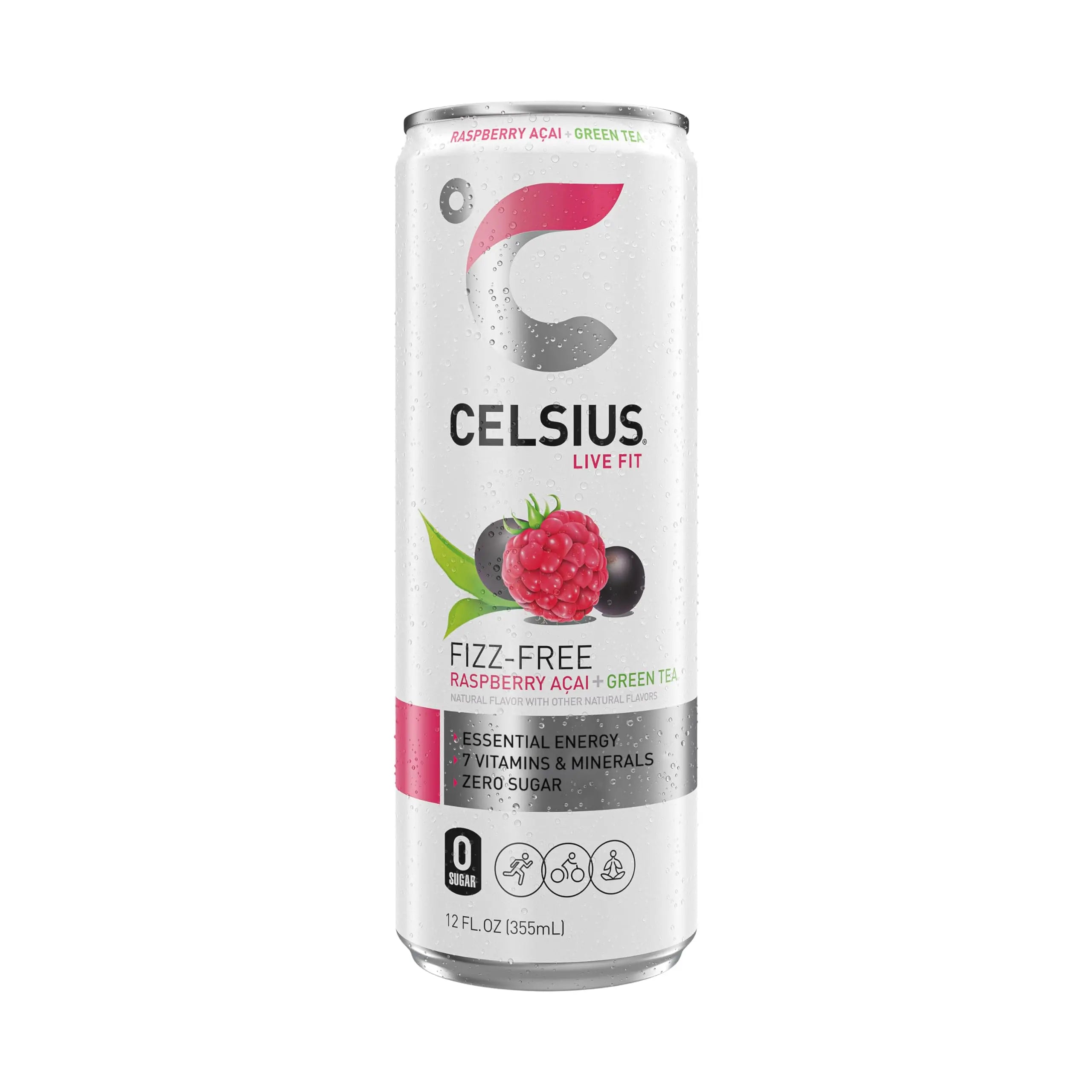 CELSIUS Raspberry Acai Green Tea, Functional Essential Energy Drink 12 Fl Oz (Pack of 12) Packaging may vary CELSIUS Au supplements