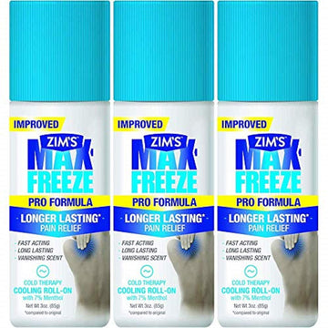 Zim's Max Freeze Pro Formula Longer Lasting Pain Relief Cold Therapy Cooling Roll-On 3 Oz. (Pack of 3) Wutsar Au supplements