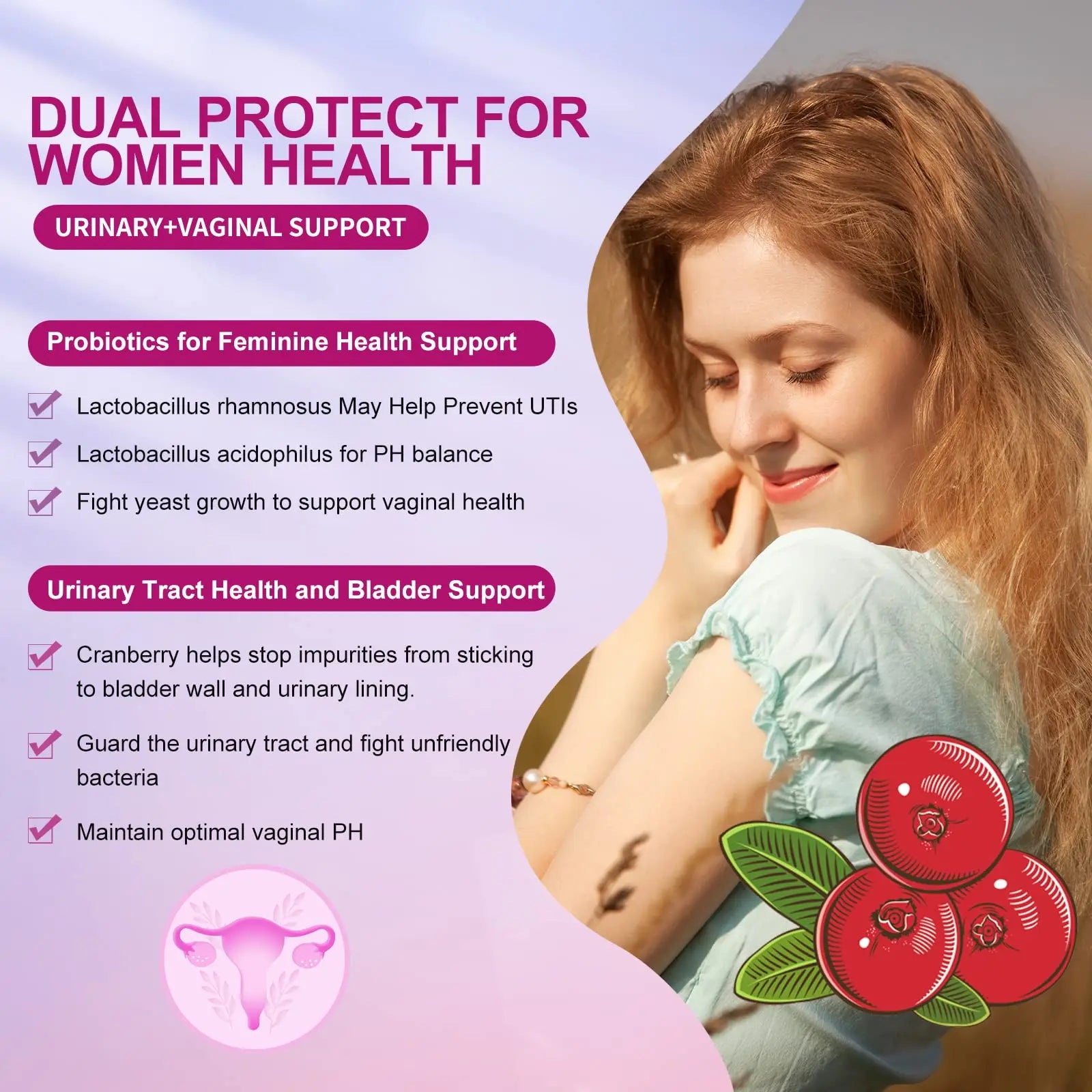 OMOGS Women's Probiotic,with Cranberry Extract and Organic Prebiotics,90 Billion CFUs OMOGS Au supplements