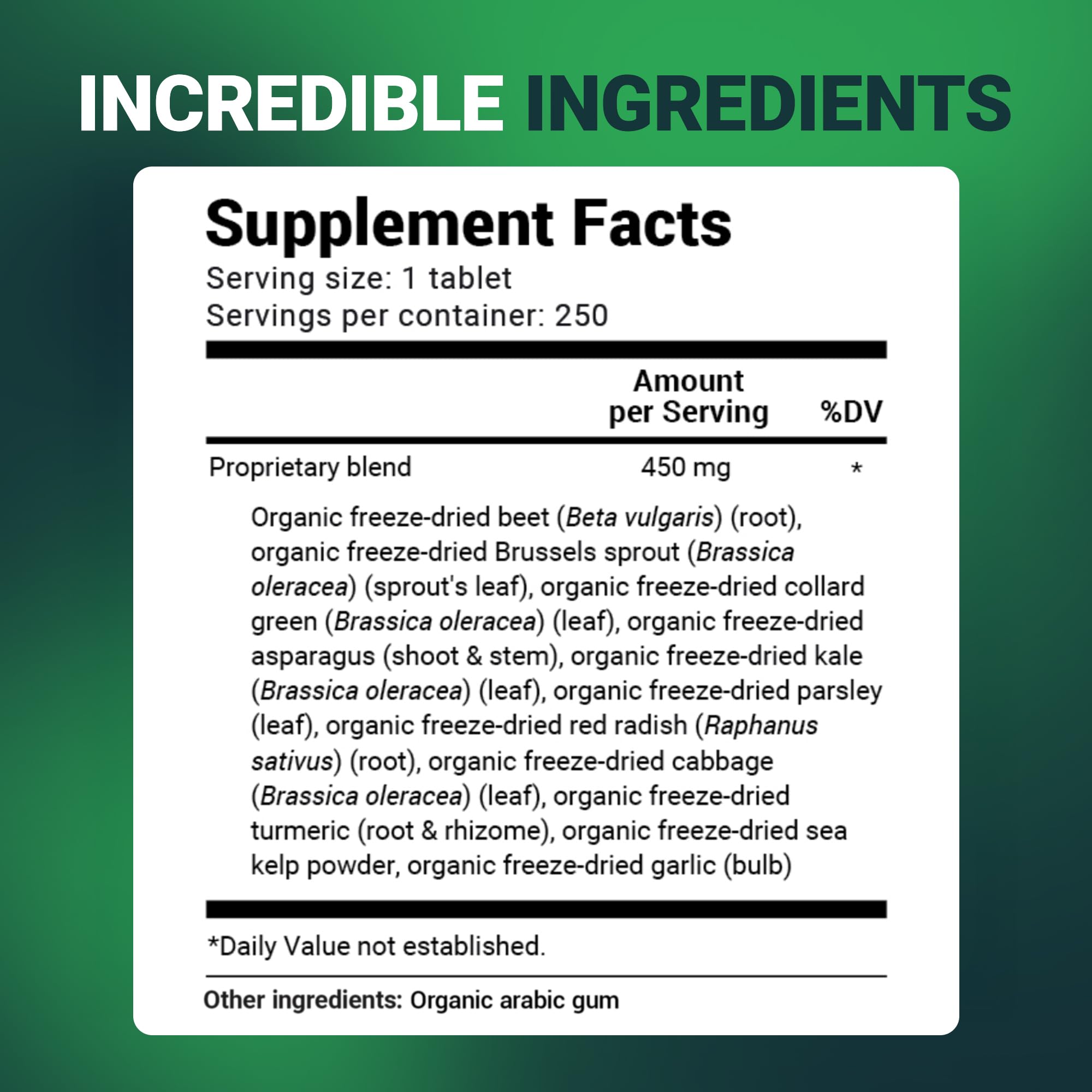Dr. Berg's Greens Superfood Cruciferous Vegetable Tablets - Vegetable Supplements for Adults w/ 11 Phytonutrient Super Greens Tablets - Energy, Immune System & Liver Veggie Tablets - 250 Tablets Dr. Berg Nutritionals Au supplements