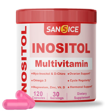 SANSICE Myo & D-Chiro Inositol Multivitamin Capsules, 2000mg Myo-Inositol & 50mg D-Chiro Inositol 40:1 Blend, Vitamin B8 Supplement for Female Hormone (120 Capsules) SANSICE Au supplements