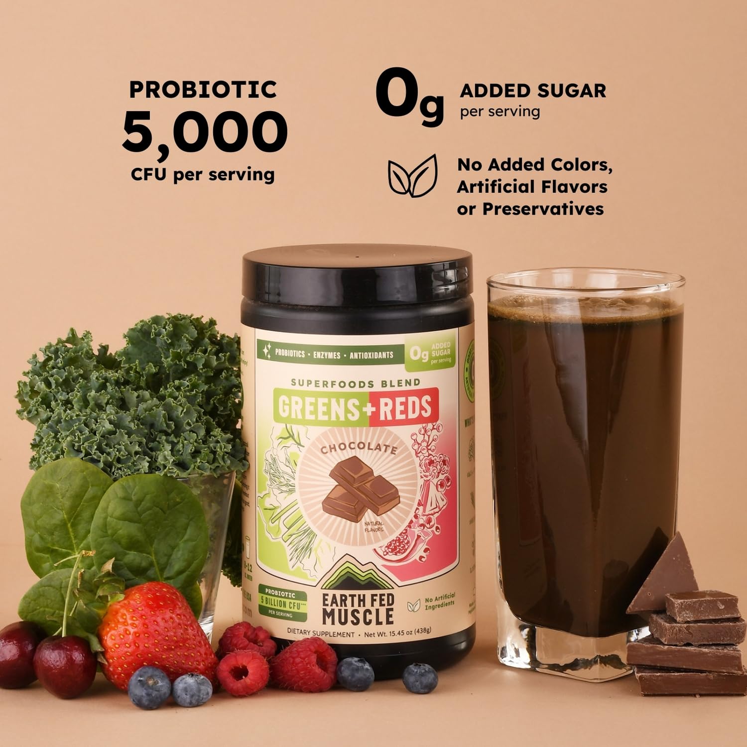 Earth Fed Muscle Chocolate Greens & Reds Superfood Blend Earth Fed Muscle Au supplements
