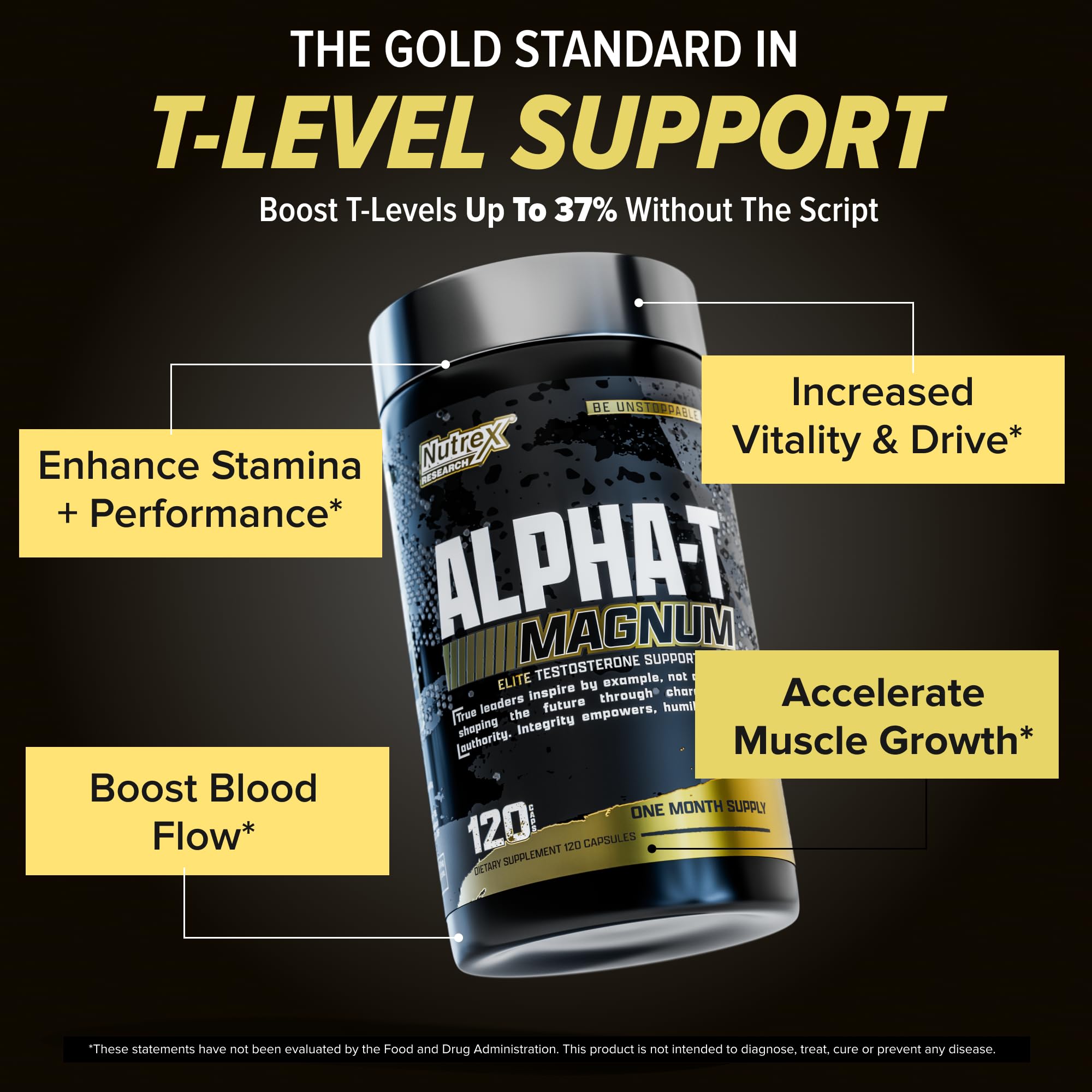 Nutrex Research Alpha-T Magnum Testosterone Support for Men | Anabolic Supplement with Tongkat Ali, Fadogia Agrestis, Shilajit and Ashwagandha | Muscle Builder for Strength, Growth & Hormone Balance Nutrex Research Au supplements