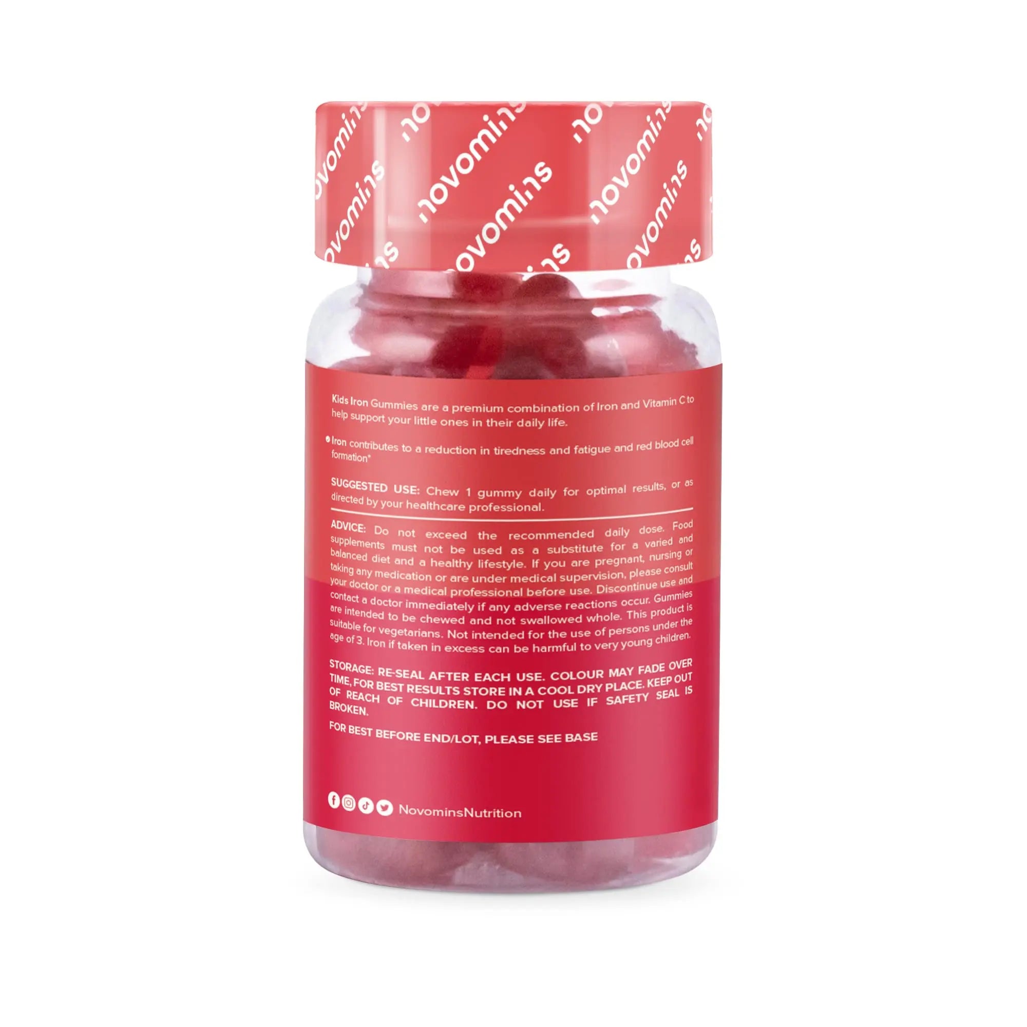 Kids Iron Gummies – Iron Supplement for Kids – Energy & Immune System – Vegan novomins Au supplements