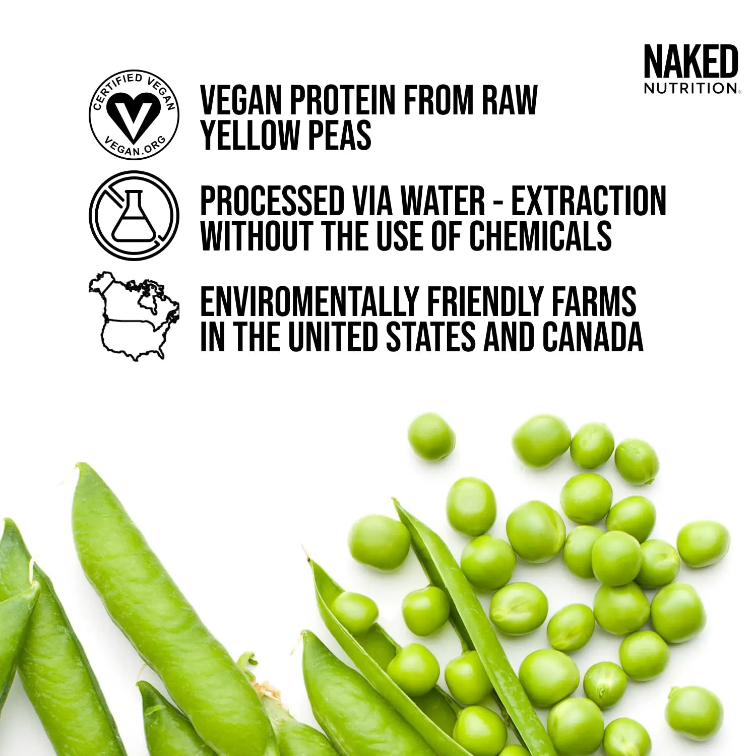 NAKED Pea - 5LB 100% Pea Protein Powder from North American Farms - Unflavored NAKED Au supplements
