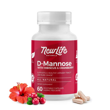 NewLife Naturals D-Mannose Capsules | w/Cranberry and Hibiscus Extracts | Natural Urinary Tract Health Supplement | 1400mg Pure Veggie Powder | 60 Veggie Capsules NewLife Naturals Au supplements