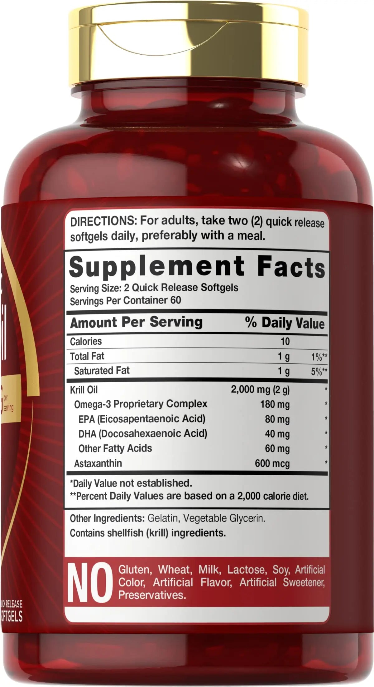 Carlyle Antarctic Krill Oil 2000 mg 120 Softgels | Omega-3 EPA, DHA, with Astaxanthin Carlyle Au supplements