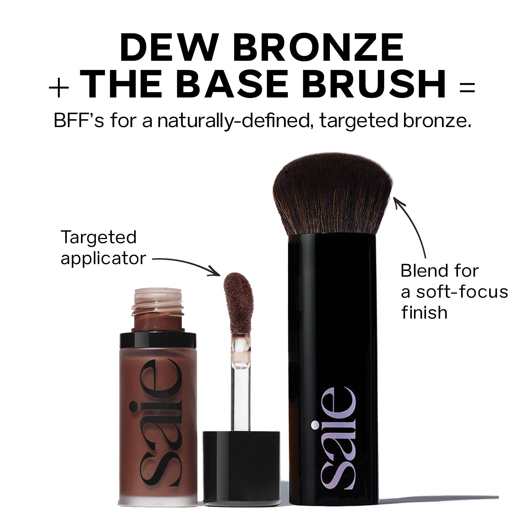 Saie Dew Bronze - Hydrating Liquid Bronzer Stick For a Sun Kissed Glow - Liquid Contour Stick Infused with Nourishing Skin Care Ingredients - Sculpted Face Makeup Essential - Sand (0.4 oz) Saie Au supplements