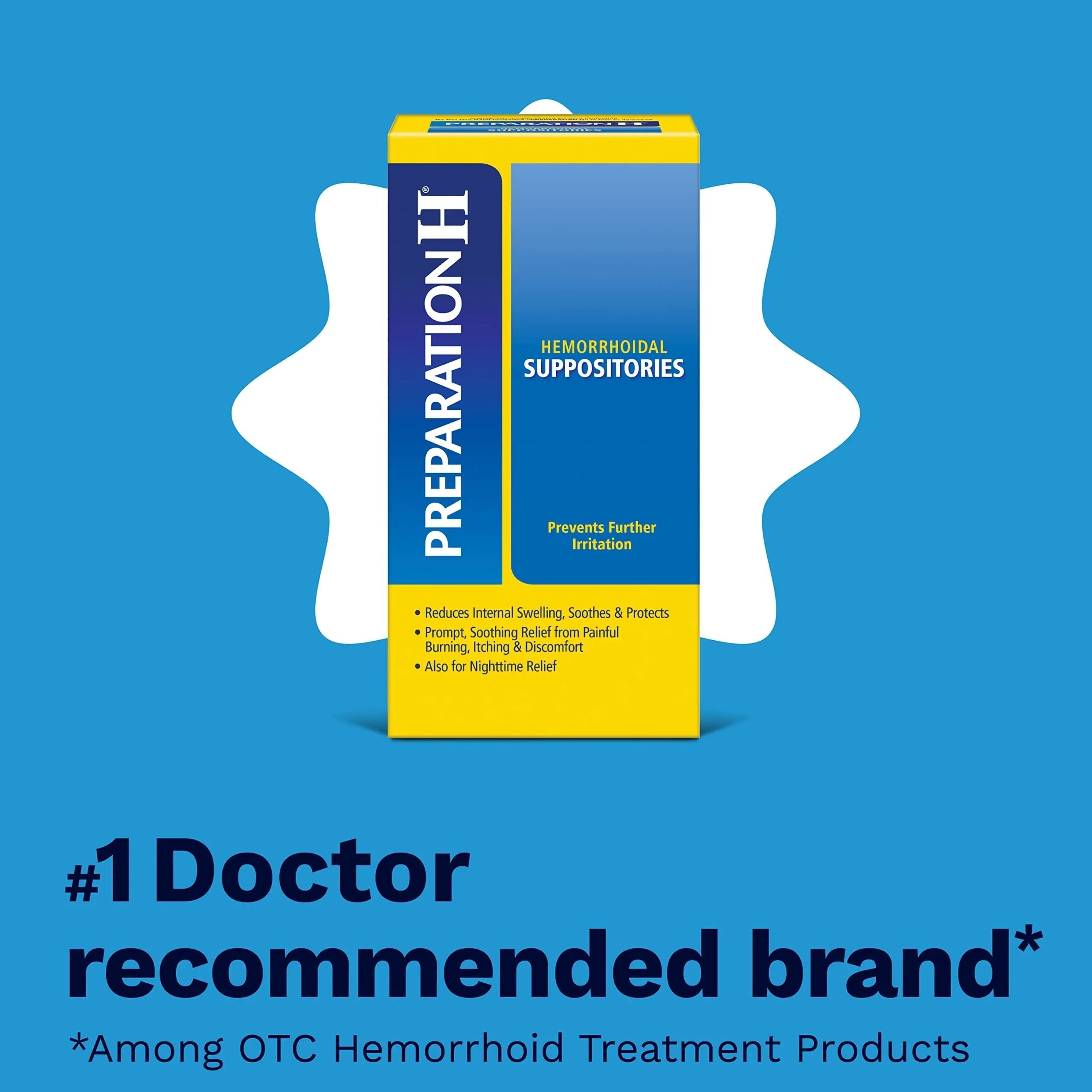 Preparation H Hemorrhoid Suppositories For Itching And Discomfort Relief - 12 Count (Pack of 1) Preparation H Au supplements