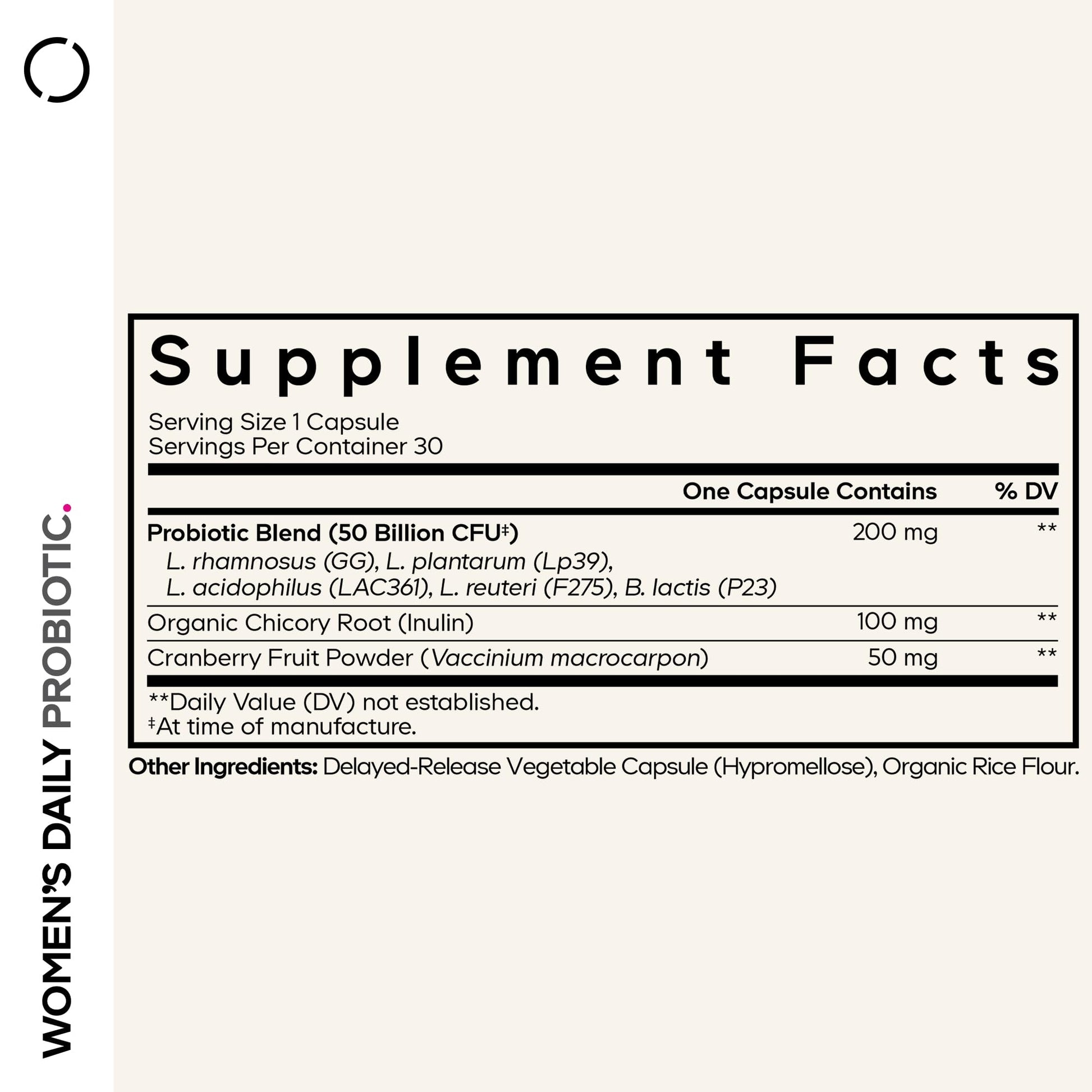 Codeage Women’s Daily Probiotic Supplement – 50 Billion CFU Supplement, Cranberry Fruit Powder, Prebiotic Chicory Root Inulin – Women’s Wellness Support – 1 Capsule Per Serving - Non-GMO – 30 Capsules Codeage Au supplements