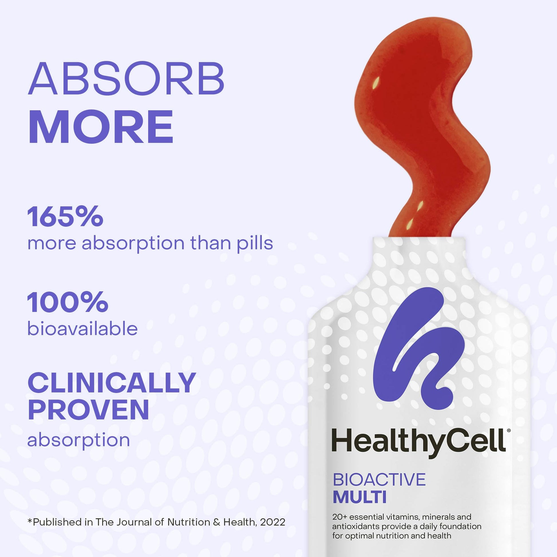Healthycell Bioactive Daily Liquid Multivitamin for Men & Women – 20+ Essential Vitamins, Minerals & Antioxidants for Brain, Heart, Immune Support, Skin & Hair Support - 14 Gel Packs Healthycell Au supplements