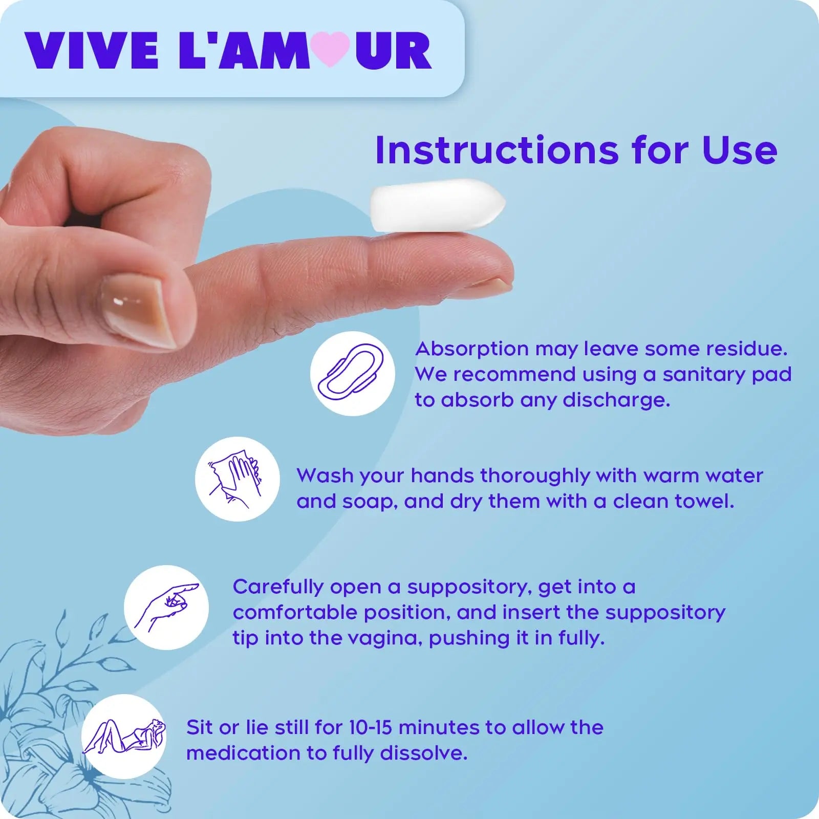 Vive L'Amour 15mg Hyaluronic Acid Vaginal Suppositories (2-Pack, 24 Count), Vaginal Moisturizer, Continuous Hydration, Relieves Vaginal Dryness, Restores Natural Softness & Elasticity, Vaginal Health Vive L'Amour Au supplements