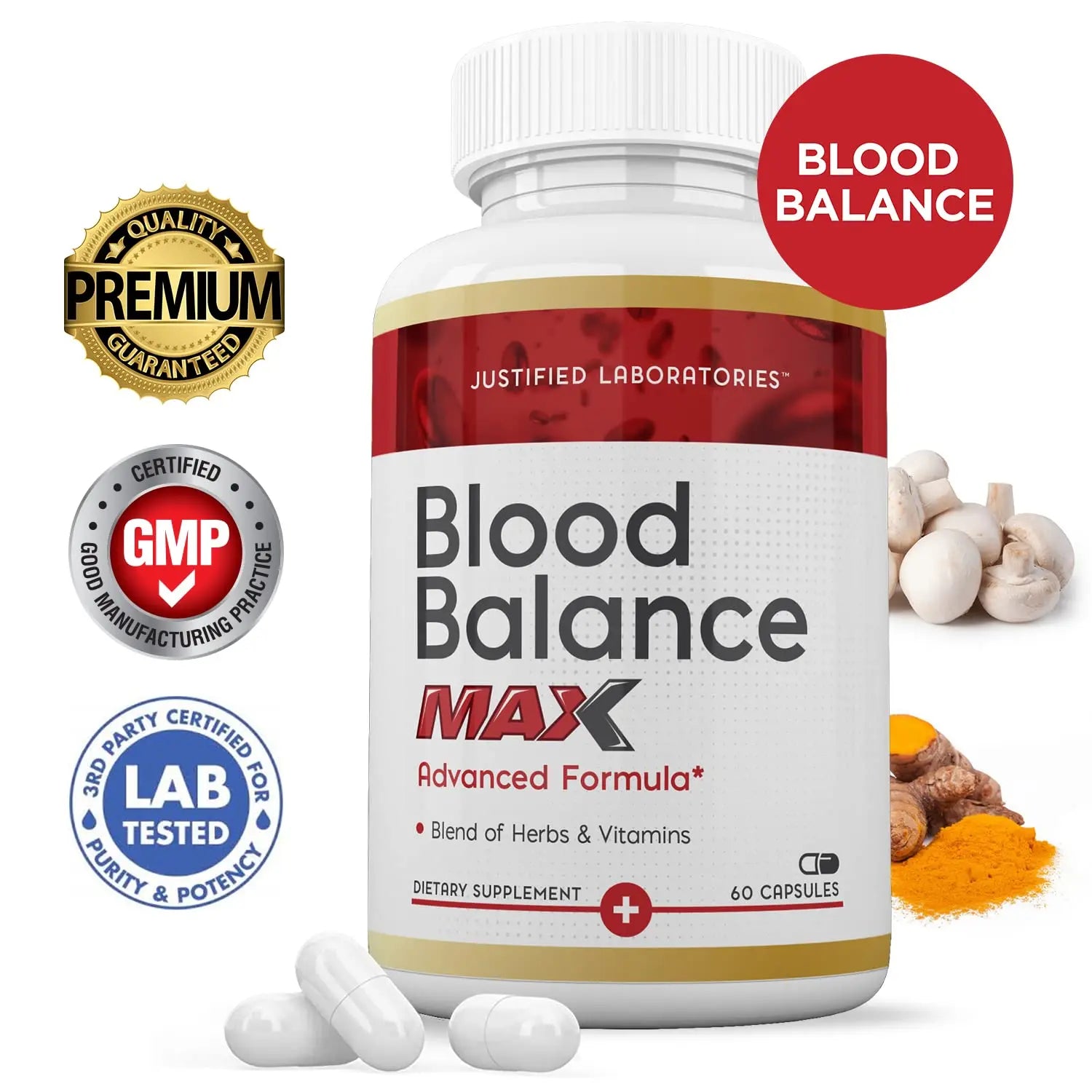 Justified Laboratories (3 Pack Blood Balance Max 1295MG Formula Supplement Pills Justified Laboratories Au supplements