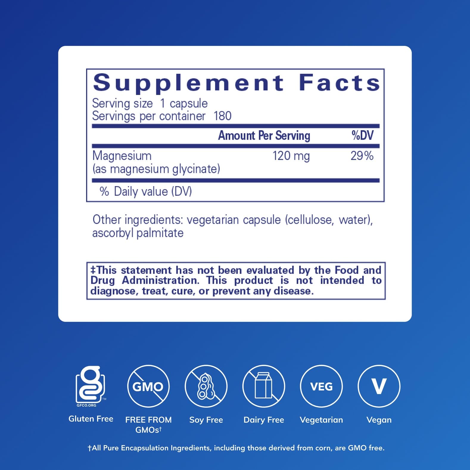 Pure Encapsulations Magnesium (Glycinate) - Supplement to Support Stress Relief, Sleep, Heart Health, Nerves, Muscles, and Metabolism* - with Magnesium Glycinate - 180 Capsules Pure Encapsulations Au supplements