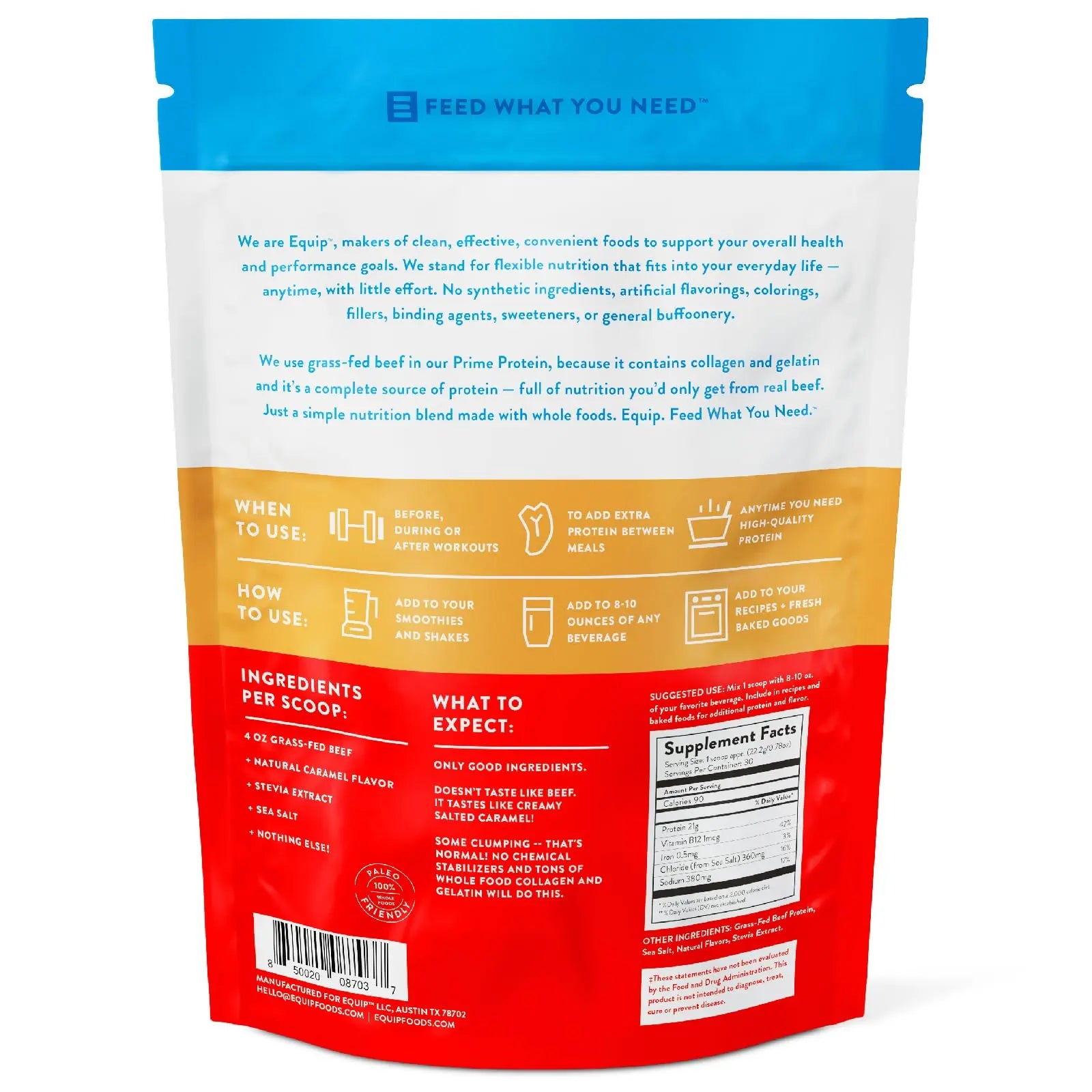 Equip Foods Prime Protein - Grass Fed Beef Protein Powder Isolate - Paleo and Keto Equip Au supplements