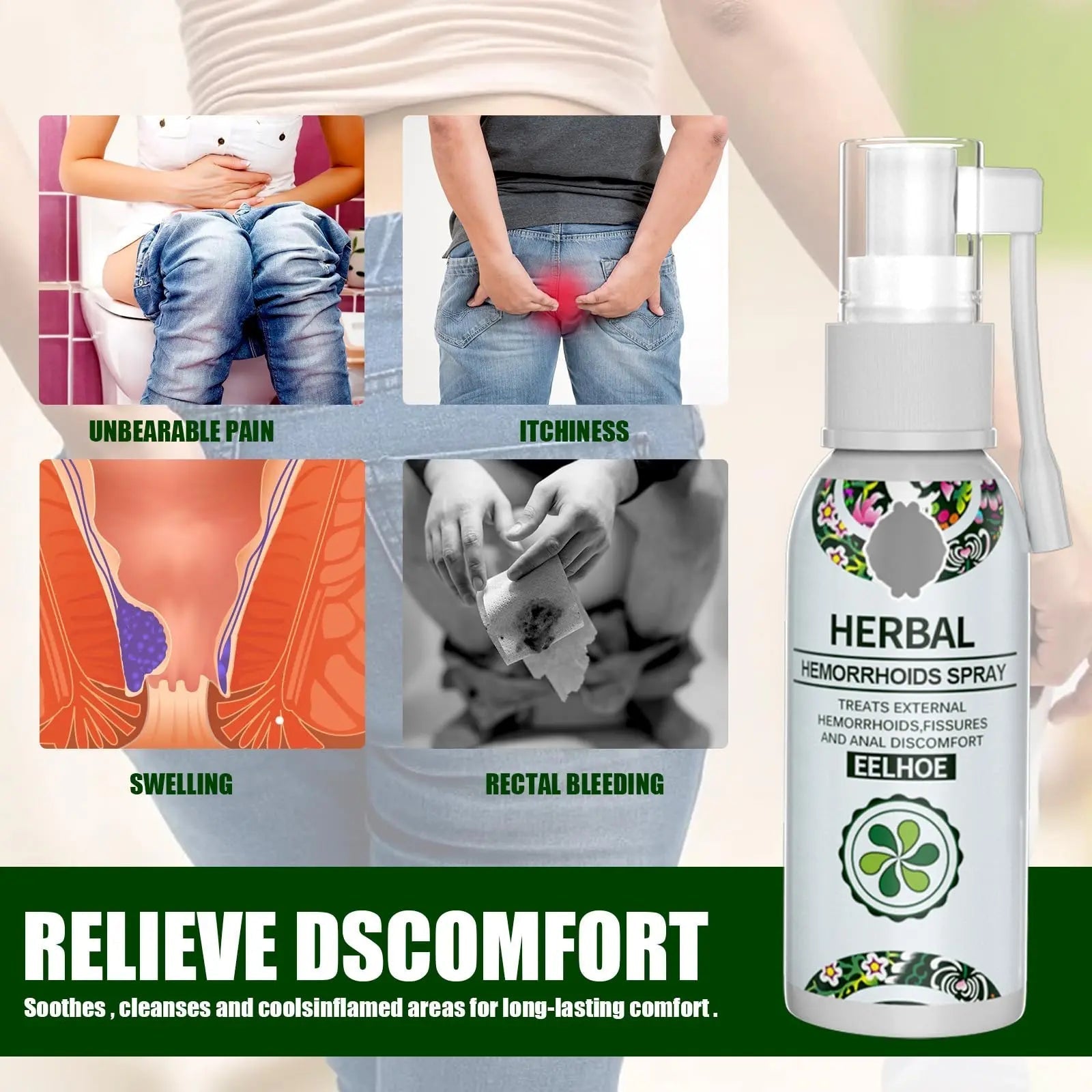 Juztec Hemorrhoid Treatment - Fast Relief with Hemocare Herbal Hemorrhoids Spray & Analese Numb Cream (1 PCS) Juztec Au supplements