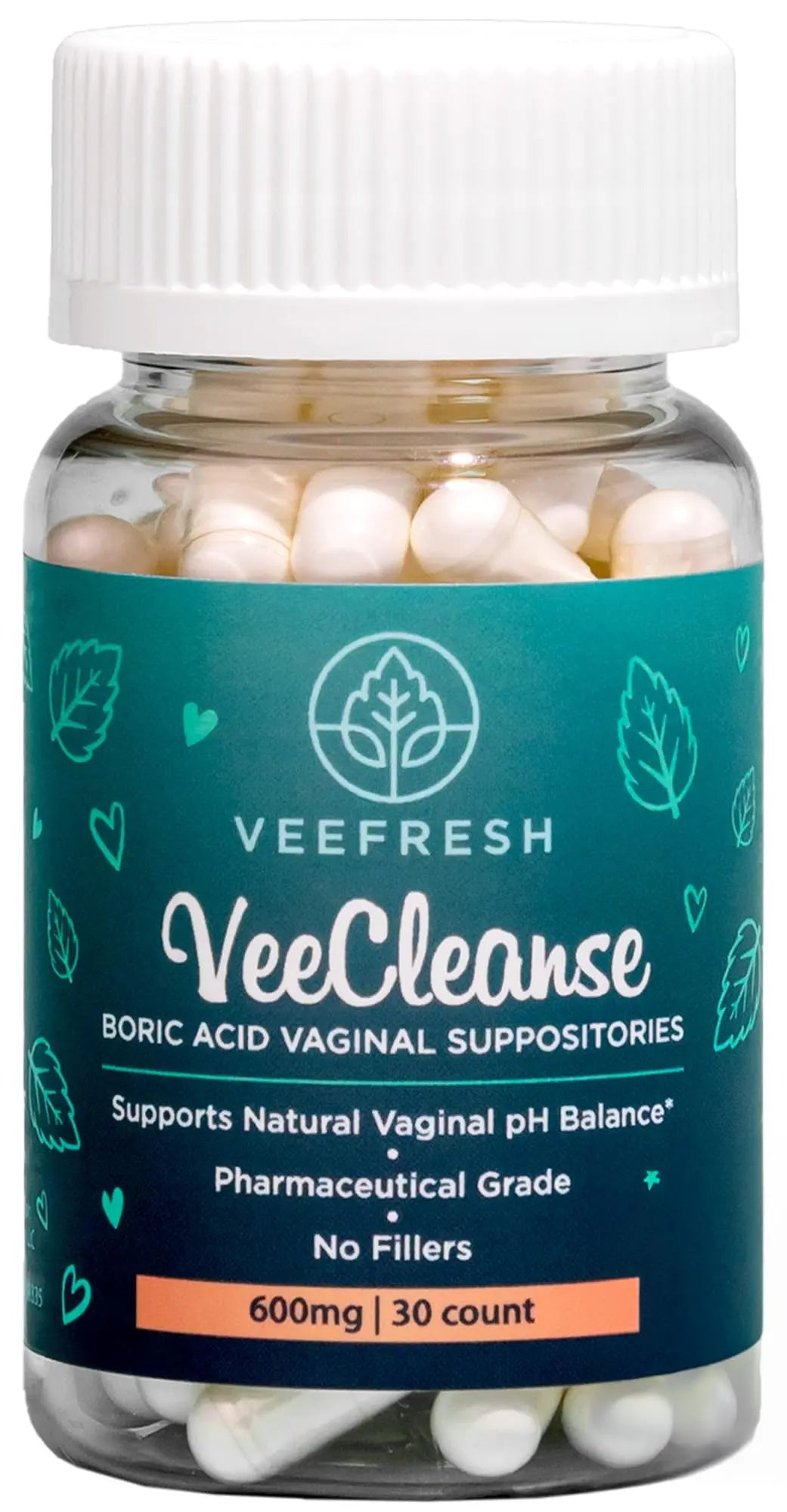 VeeFresh - VeeCleanse Boric Acid Vaginal Suppositories - Vaginal pH Balance Suppositories - Vaginal Odor Control - Feel Fresh, Feminine and Confident VeeFresh Au supplements