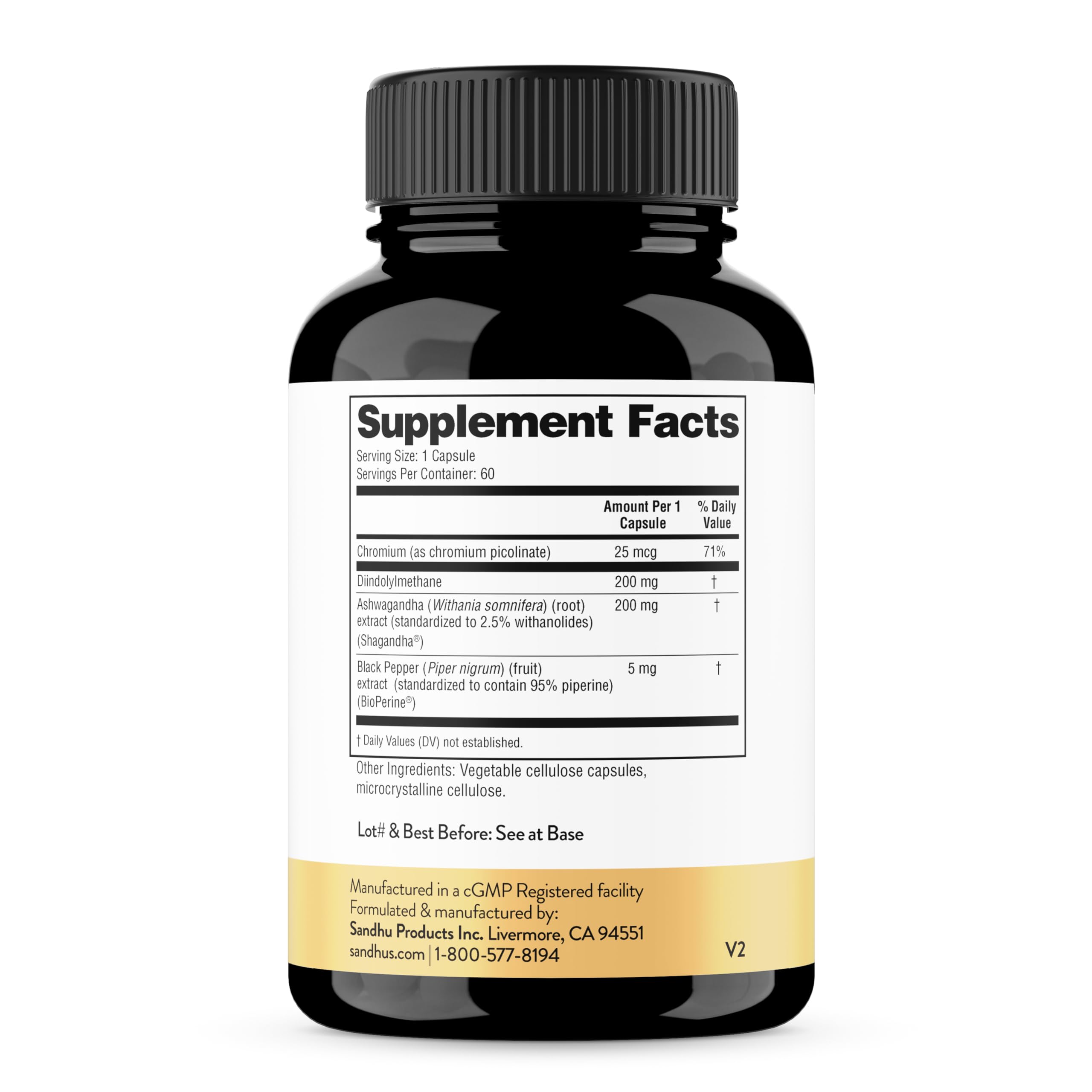 Sandhu's DIM Supplement 200 mg -60 Capsules - Diindolymethane with Ashwagandha & Bioperine Hormone Balance for Women & Men, Hormonal Acne Supplements Sandhu's Au supplements