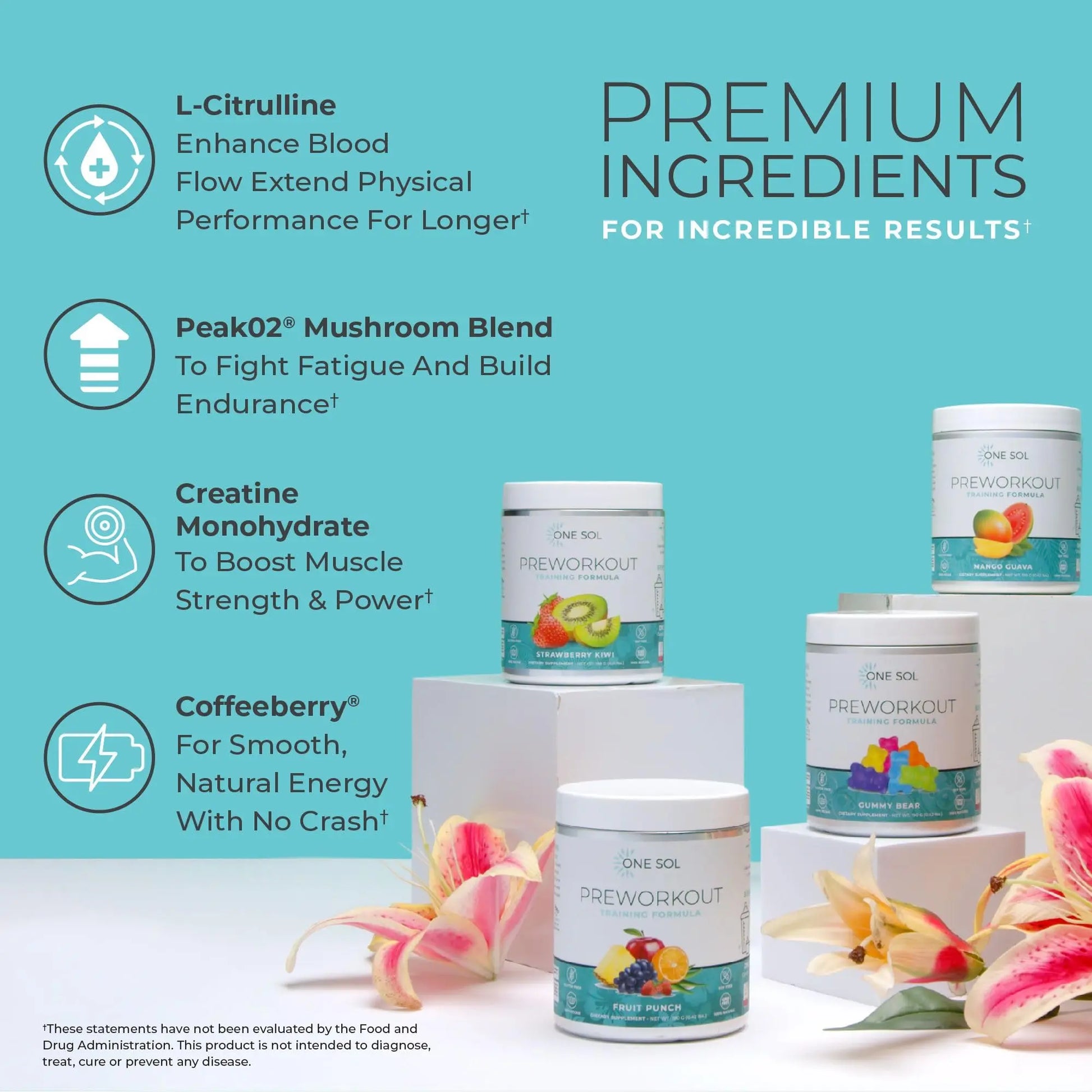 One Sol Pre-Workout for Women, Enhanced Pump & Focus, No Jitters Or Crash, Natural One Sol Au supplements