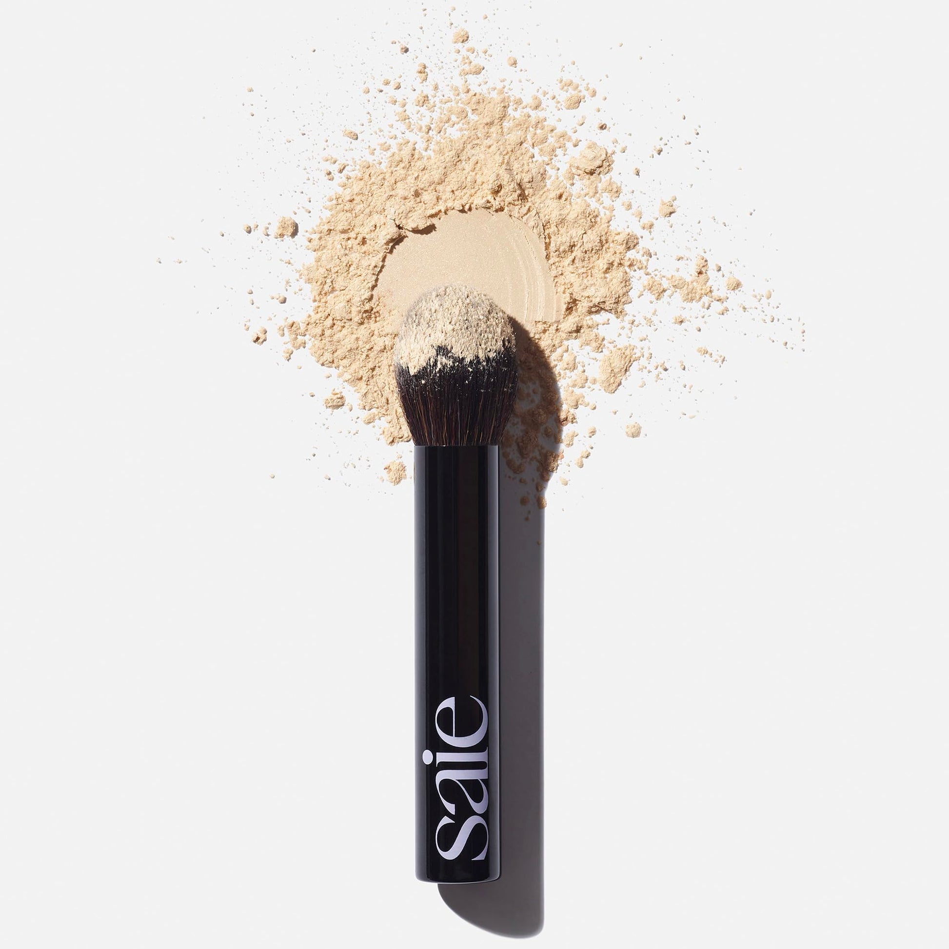 Saie Face Powder Duo, Medium - The Fluffy Brush, Soft, Multi-Use Targeted Powder Brush With Tapered Tip & Airset Radiant Loose Setting Powder, Translucent Medium (0.14 oz) - Vegan, Cruelty-Fee Saie Au supplements