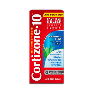 Cortizone-10 Maximum Strength Soothing Aloe Itch Relief Cream, 1% Hydrocortisone, Fast-Acting, Anti-Itch Cream for Bug Bites, Rash, Eczema, Psoriasis, Poison Ivy, Oak, Sumac & More, 2 oz Cortizone 10 Au supplements