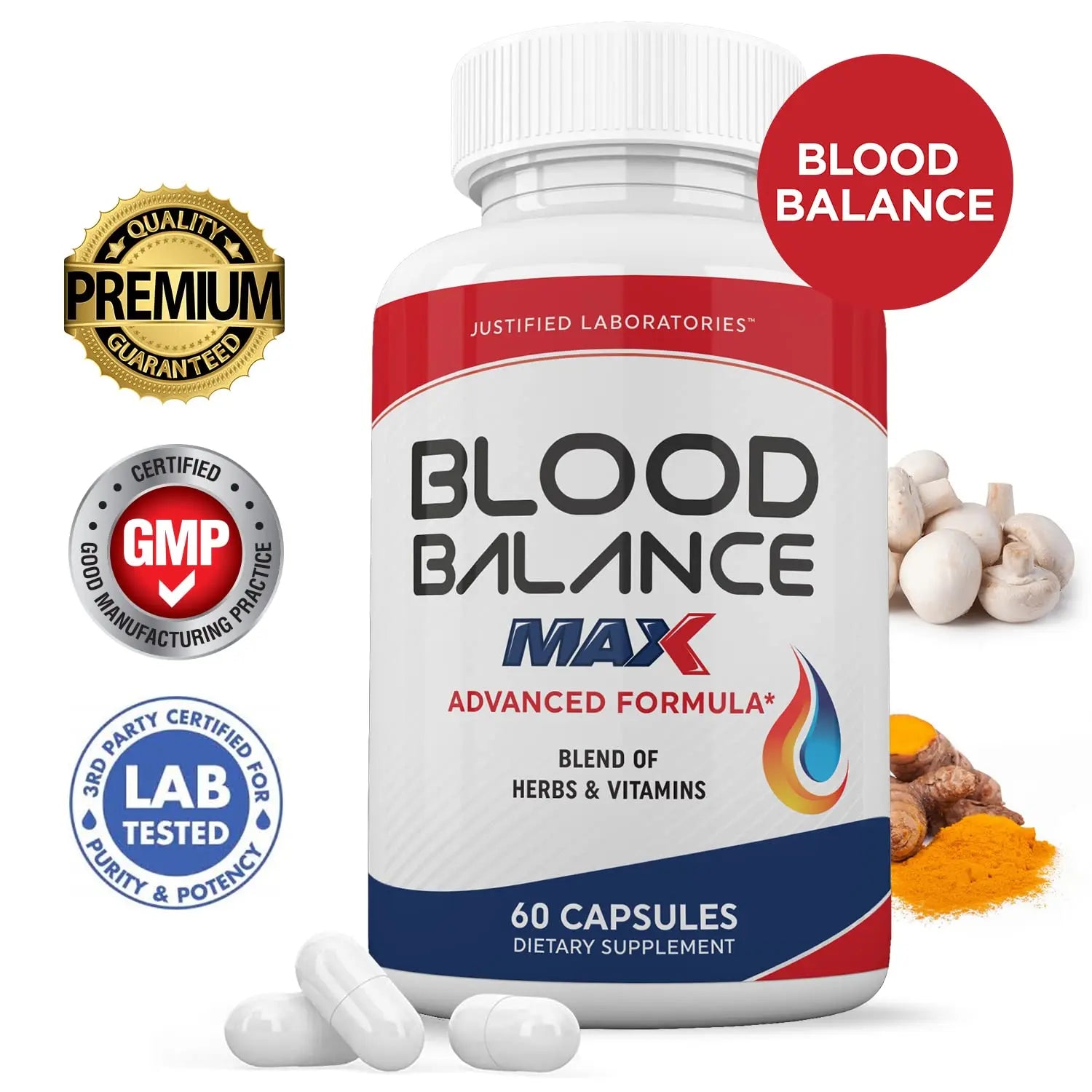 Justified Laboratories (2 Pack Blood Balance Max 1295MG Formula Supplement Pills Justified Laboratories Au supplements