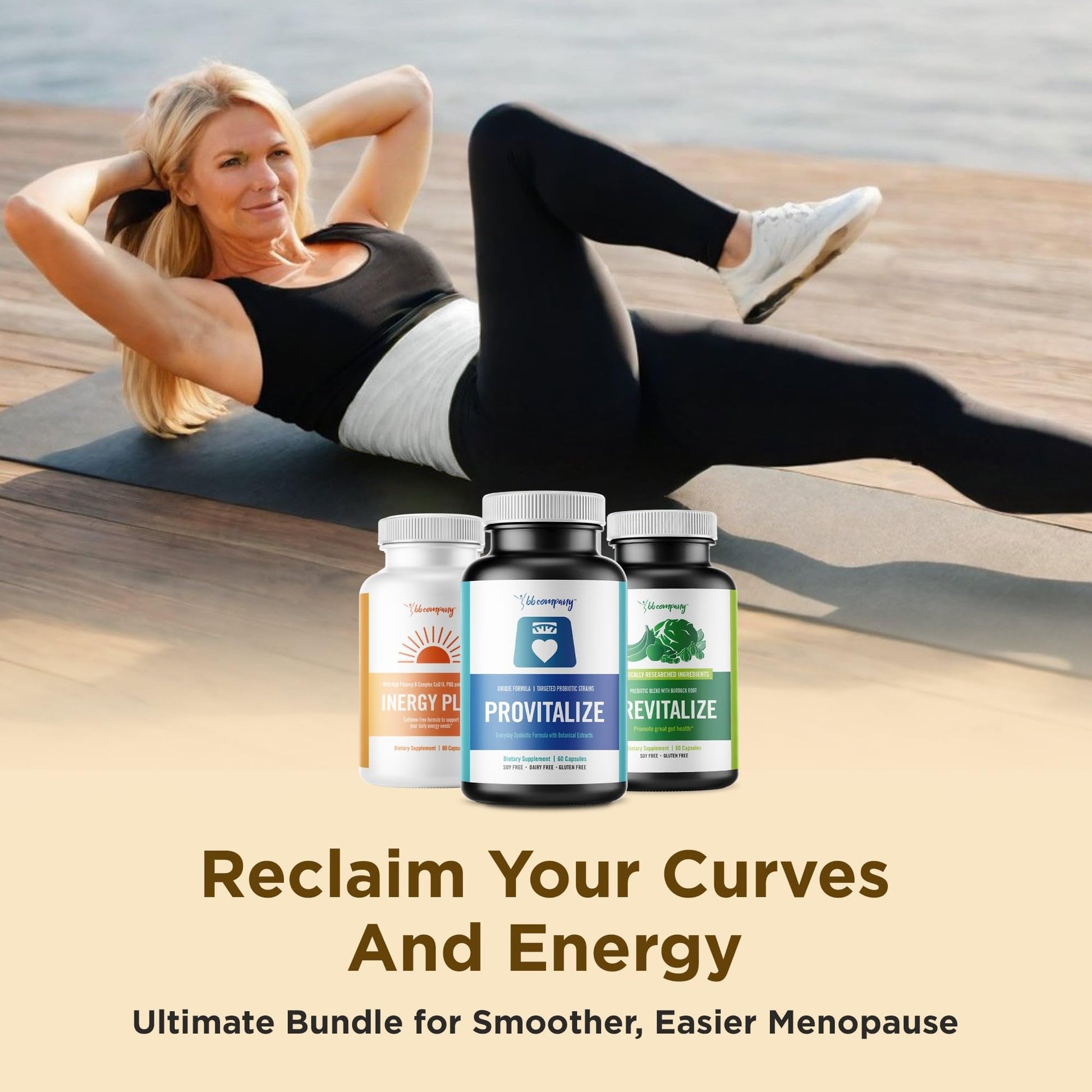 BB Company Menokit Bundle | Menopause Vitamins - Soothes Joint Aches, Boosts Energy, Mental Clarity, Gut Health | Provitalize, Previtalize & inergyPLUS | Value Bundle | Packaging Vary | 30 Day Supply BB Company Au supplements