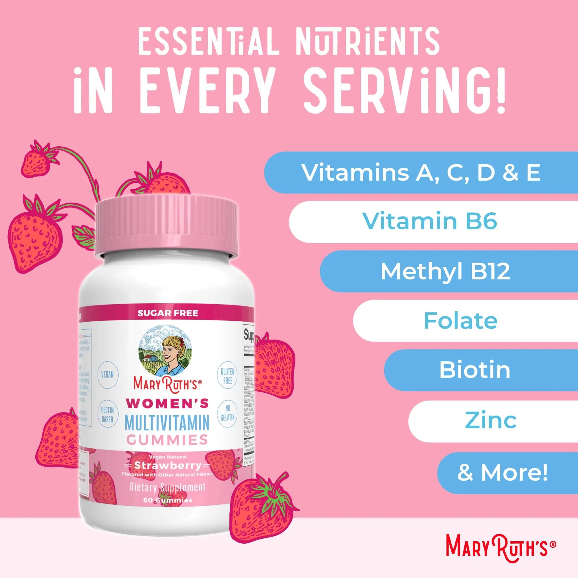 MaryRuth Organics Women's Immune Support Multivitamin Gummies | Ages 14+ | Skin Health | Gummy Vitamins for Women | Sugar-Free | Vegan | Non-GMO | 60 Count MARYRUTH'S Au supplements