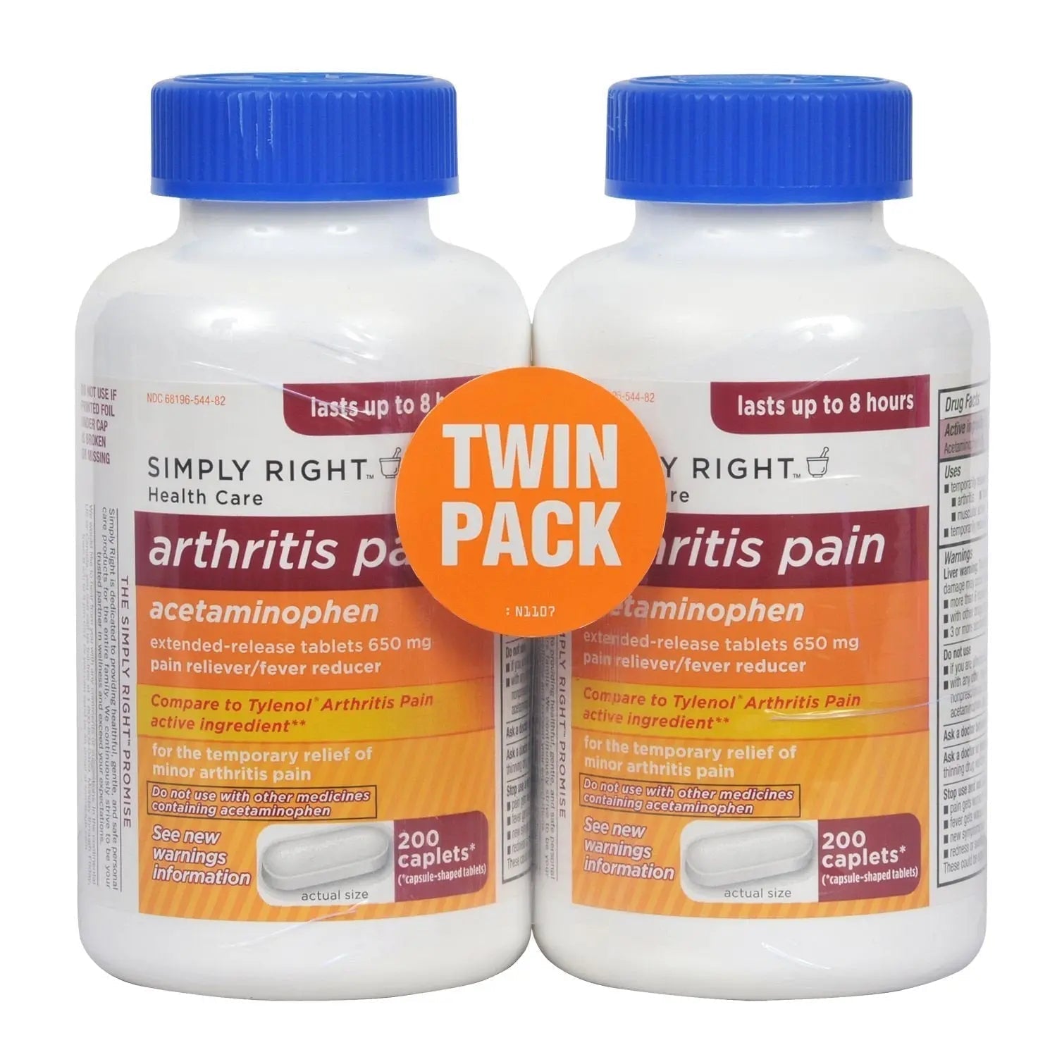 Arthritis Pain Reliever, Extended Release, Acetaminophen 650 mg, 400 Caplets Member's Mark Au supplements