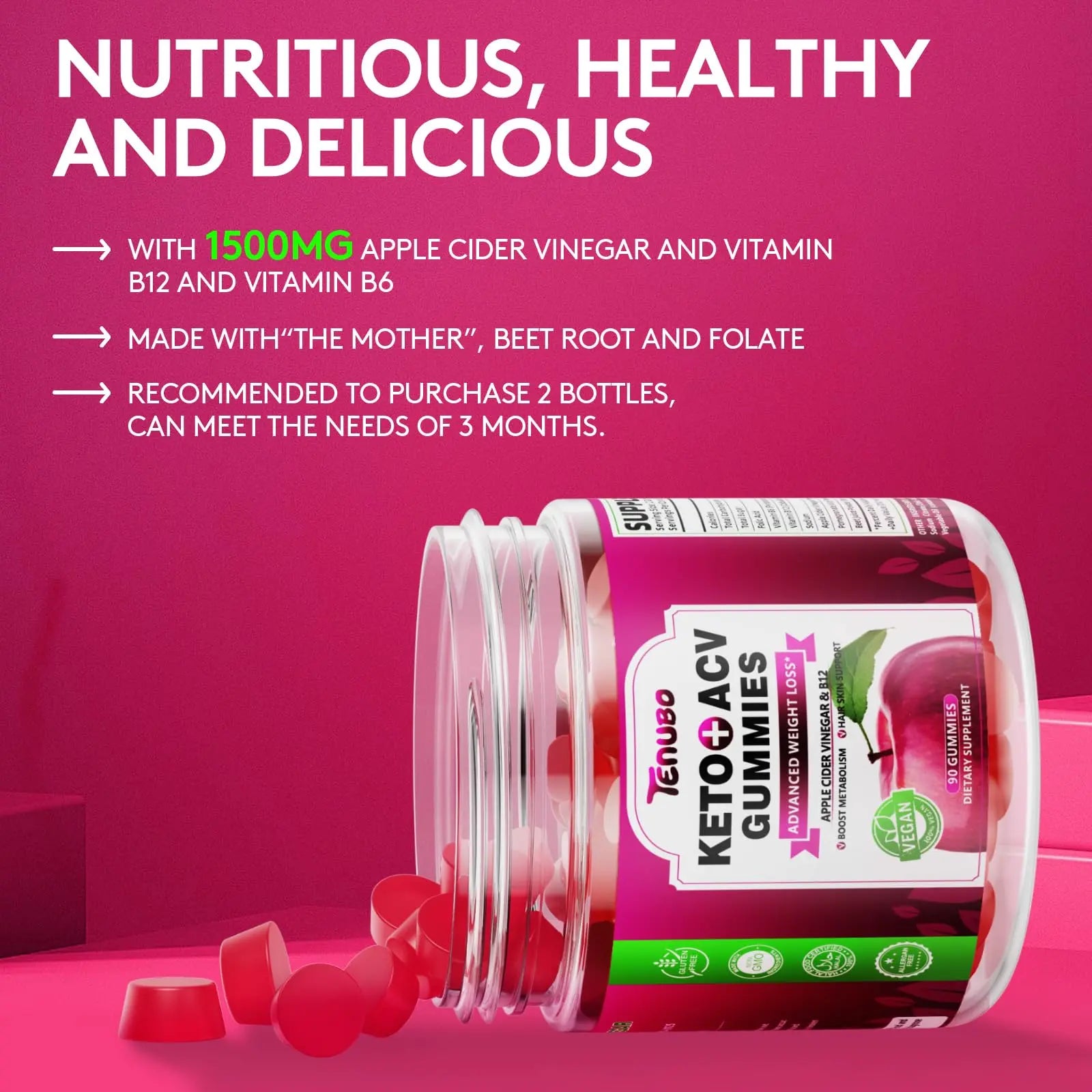 Tenubo Keto ACV Gummies Advanced Weight Loss - 90 Count Speedy Keto Acv Tenubo Au supplements